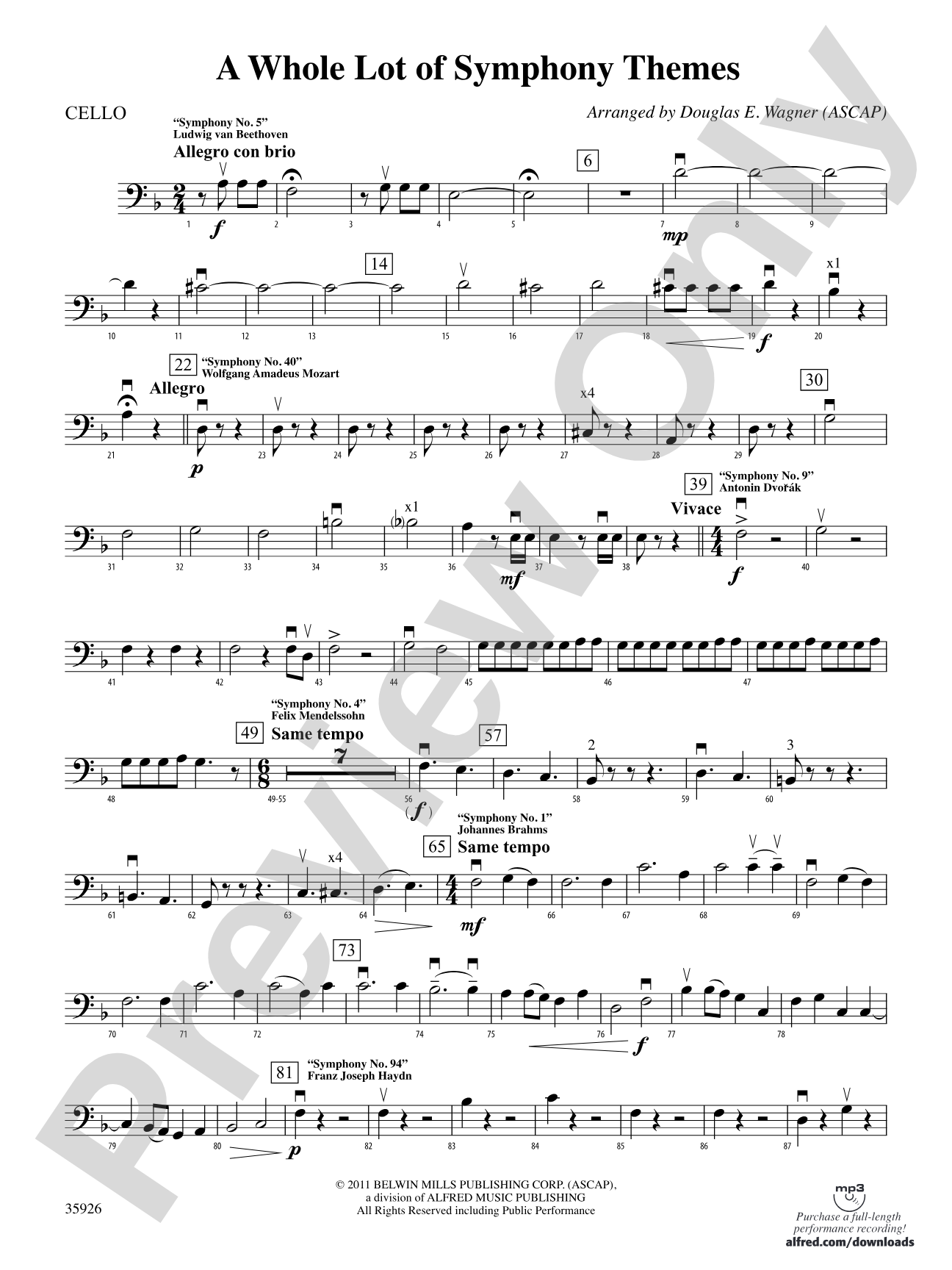 A Whole Lot of Symphony Themes: Cello