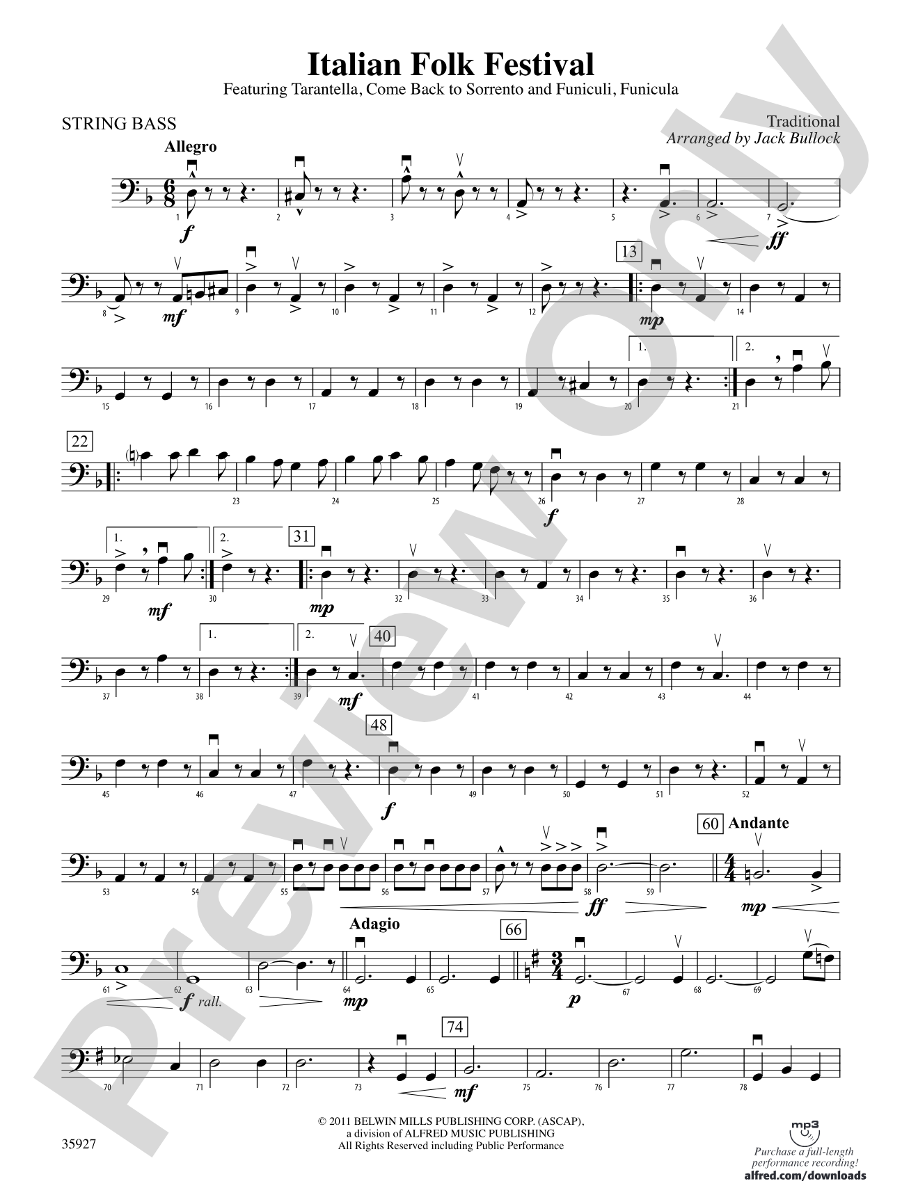 Italian Folk Festival: String Bass