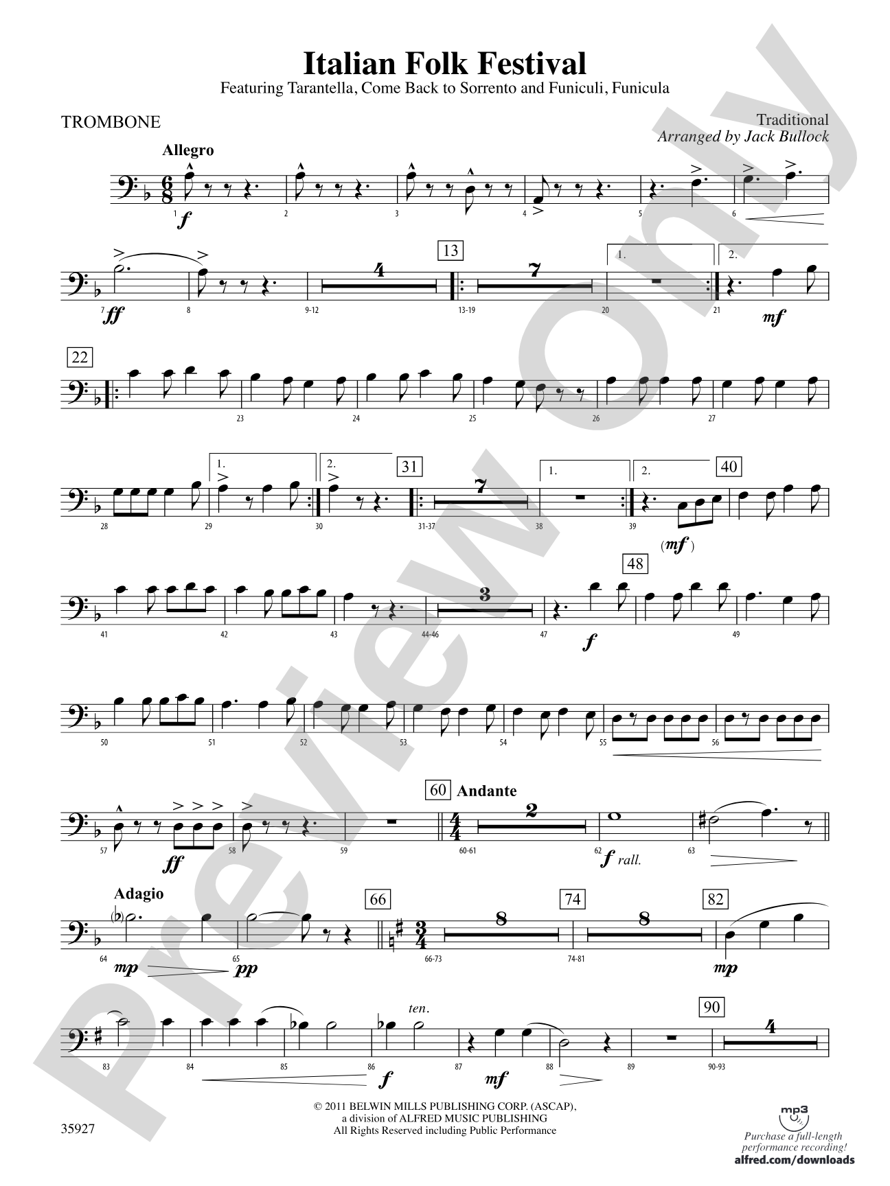 Italian Folk Festival: 1st Trombone