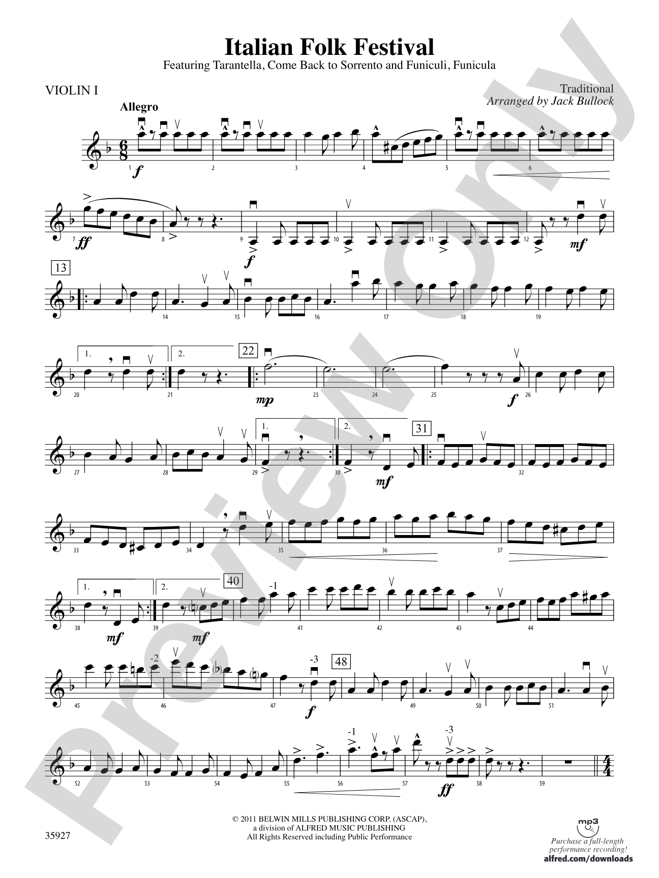Italian Folk Festival: 1st Violin
