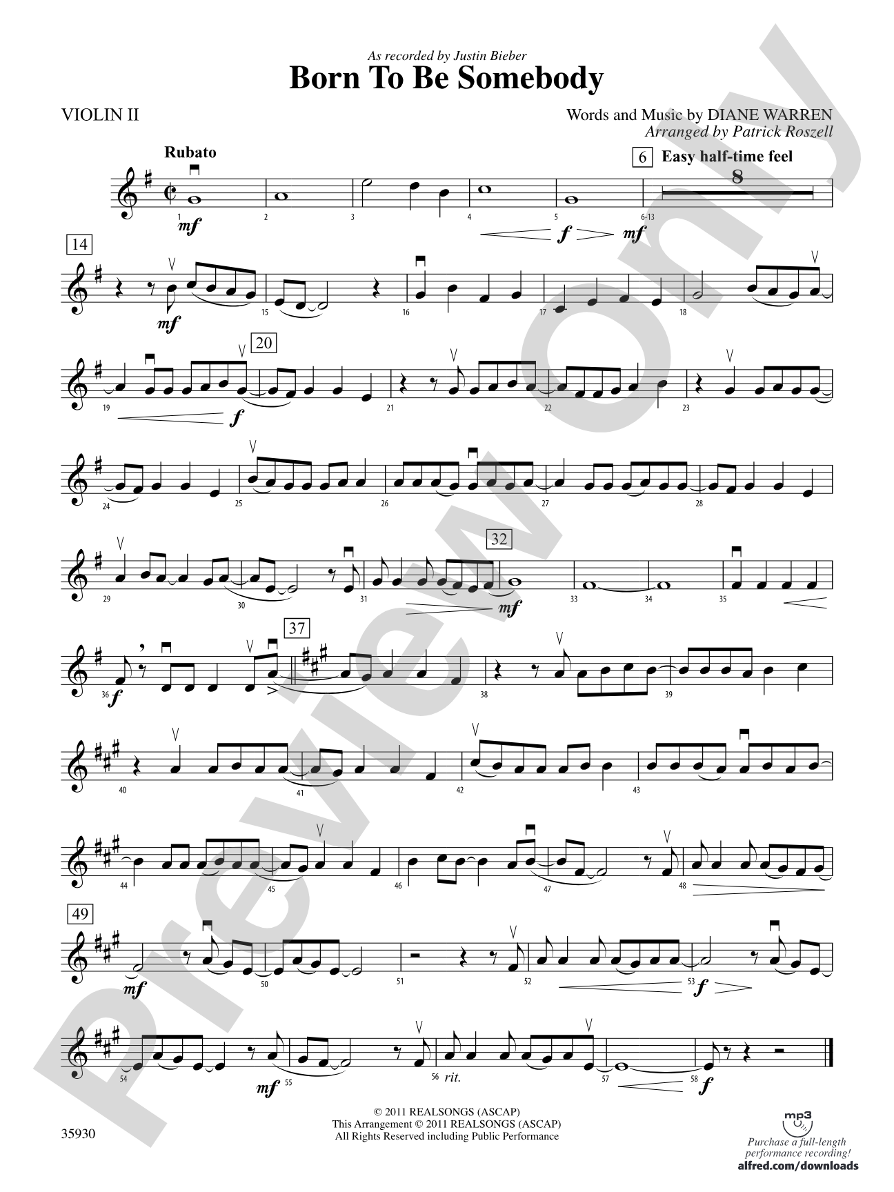 Born to Be Somebody: 2nd Violin