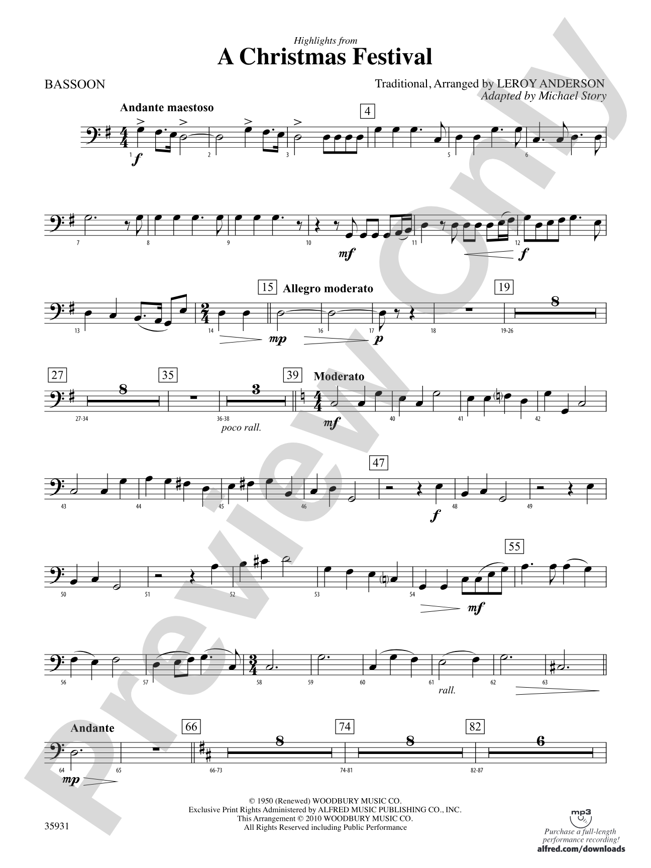 A Christmas Festival, Highlights from: Bassoon