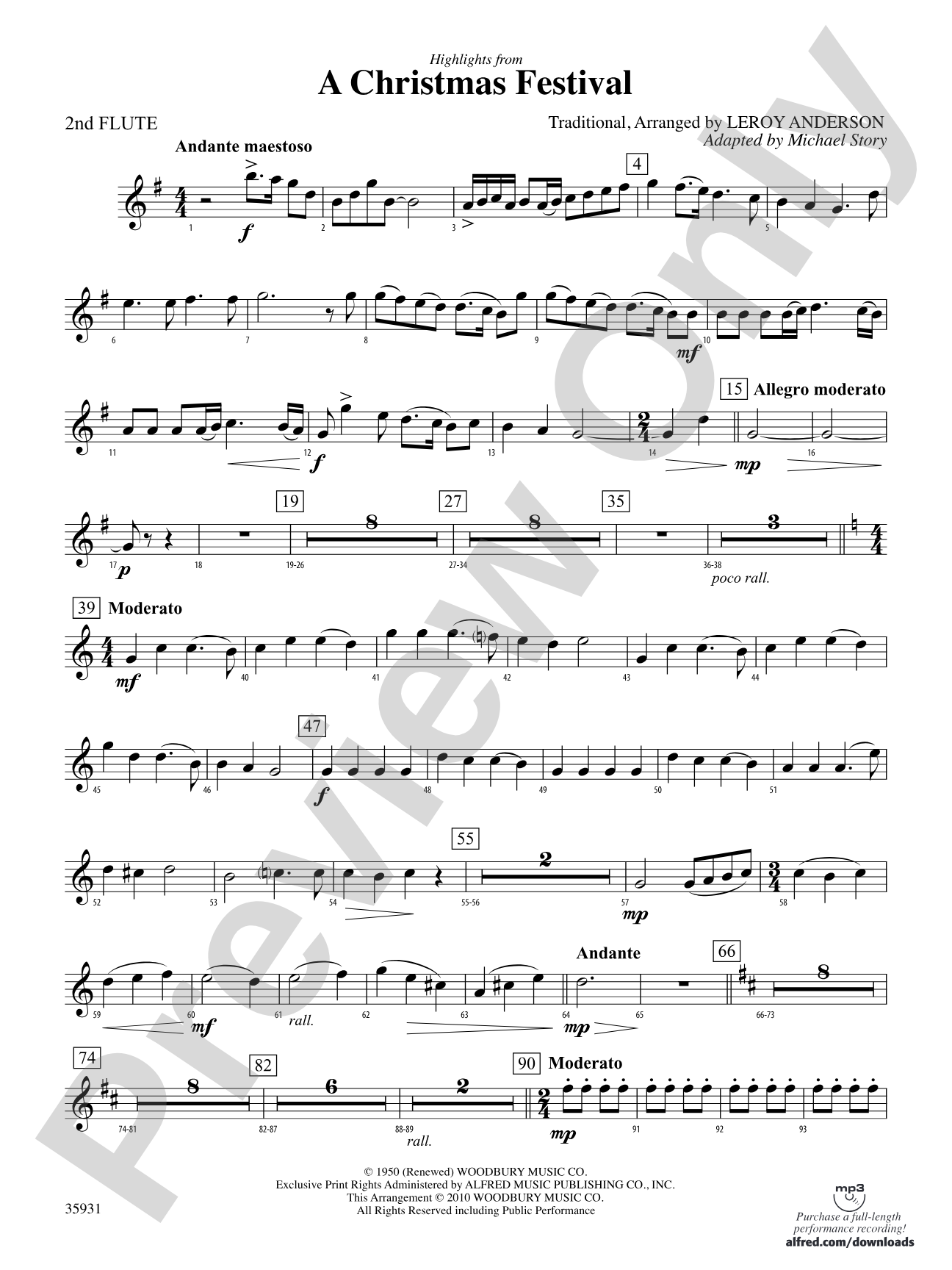 A Christmas Festival, Highlights from: 2nd Flute