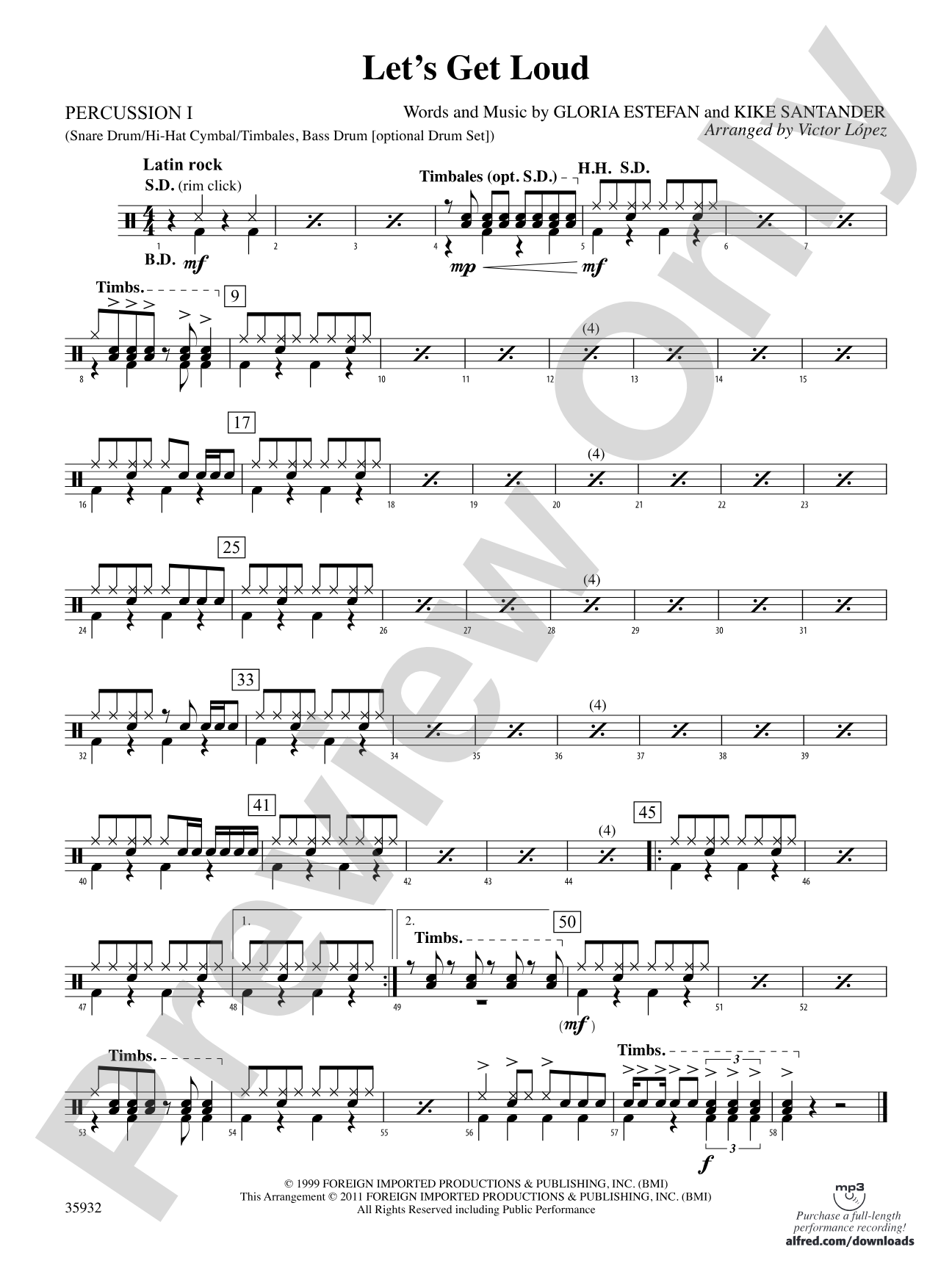 Let's Get Loud: 1st Percussion