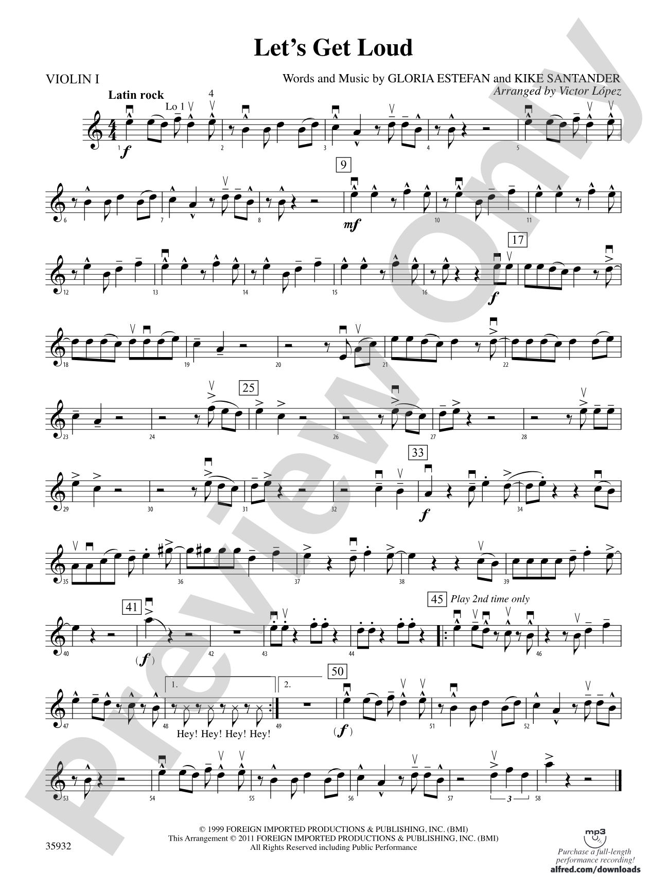 Let's Get Loud: 1st Violin