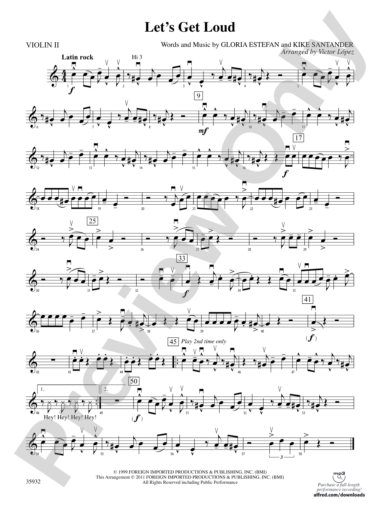 Let's Get Loud: 2nd Violin