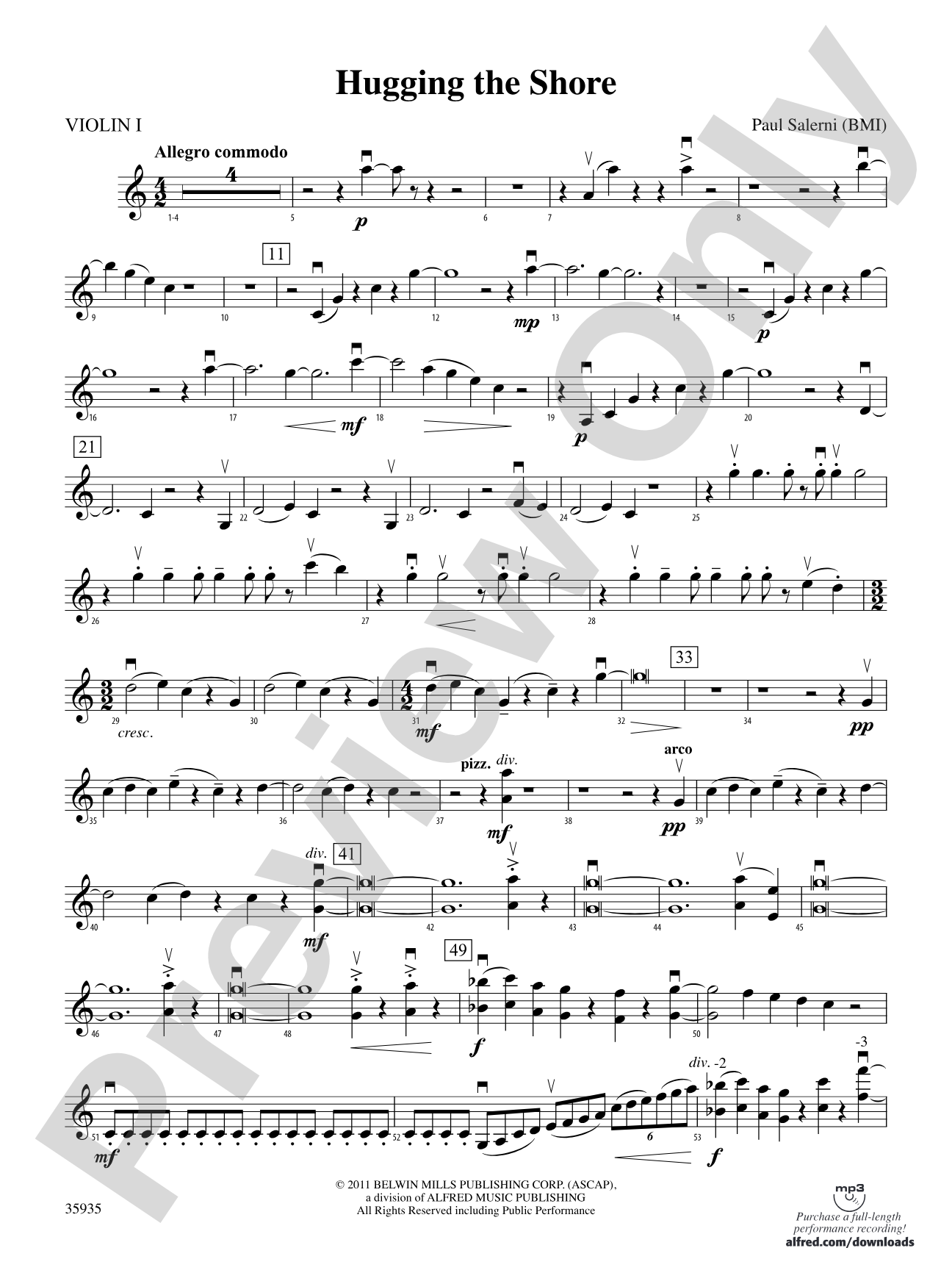 Hugging the Shore: 1st Violin