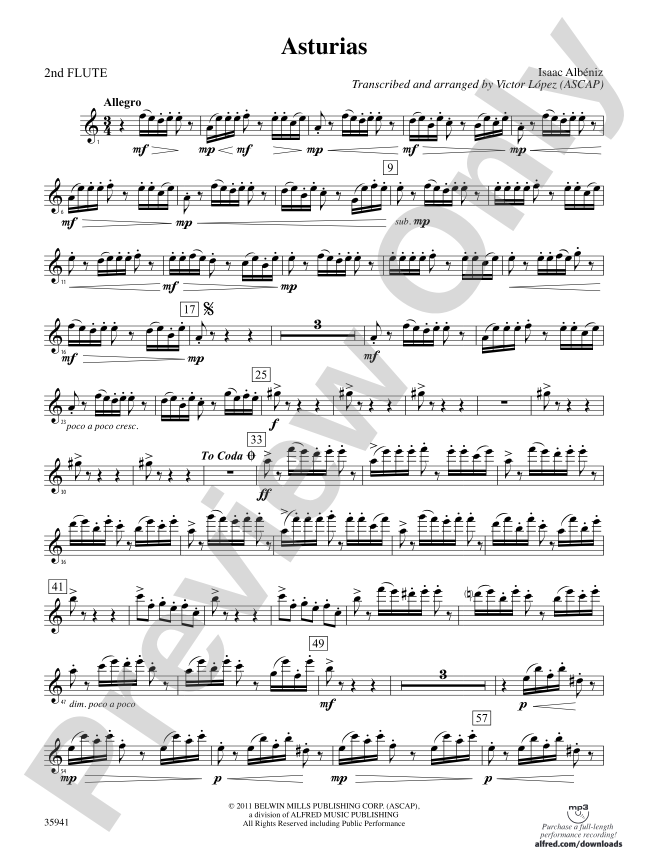 Asturias: 2nd Flute