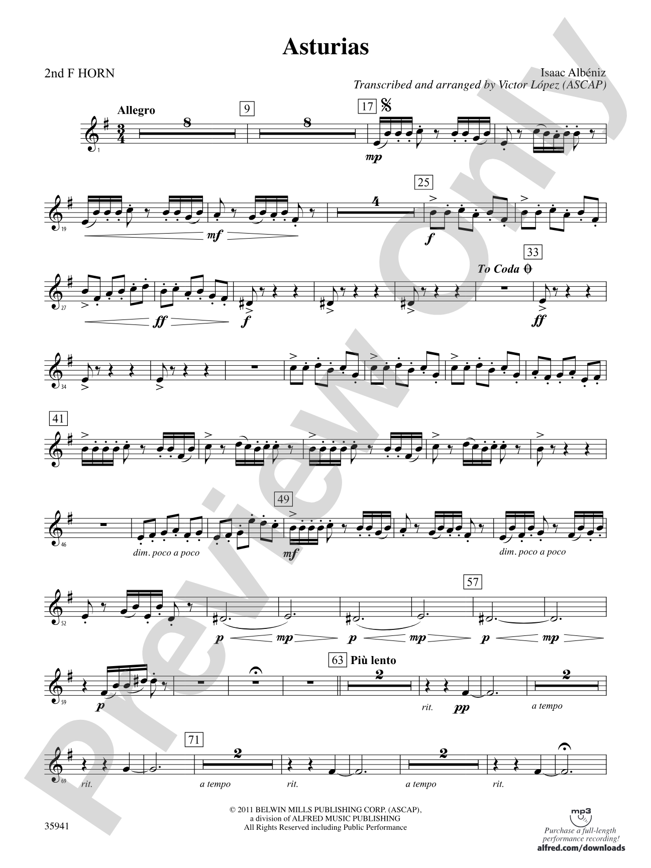 Asturias: 2nd F Horn