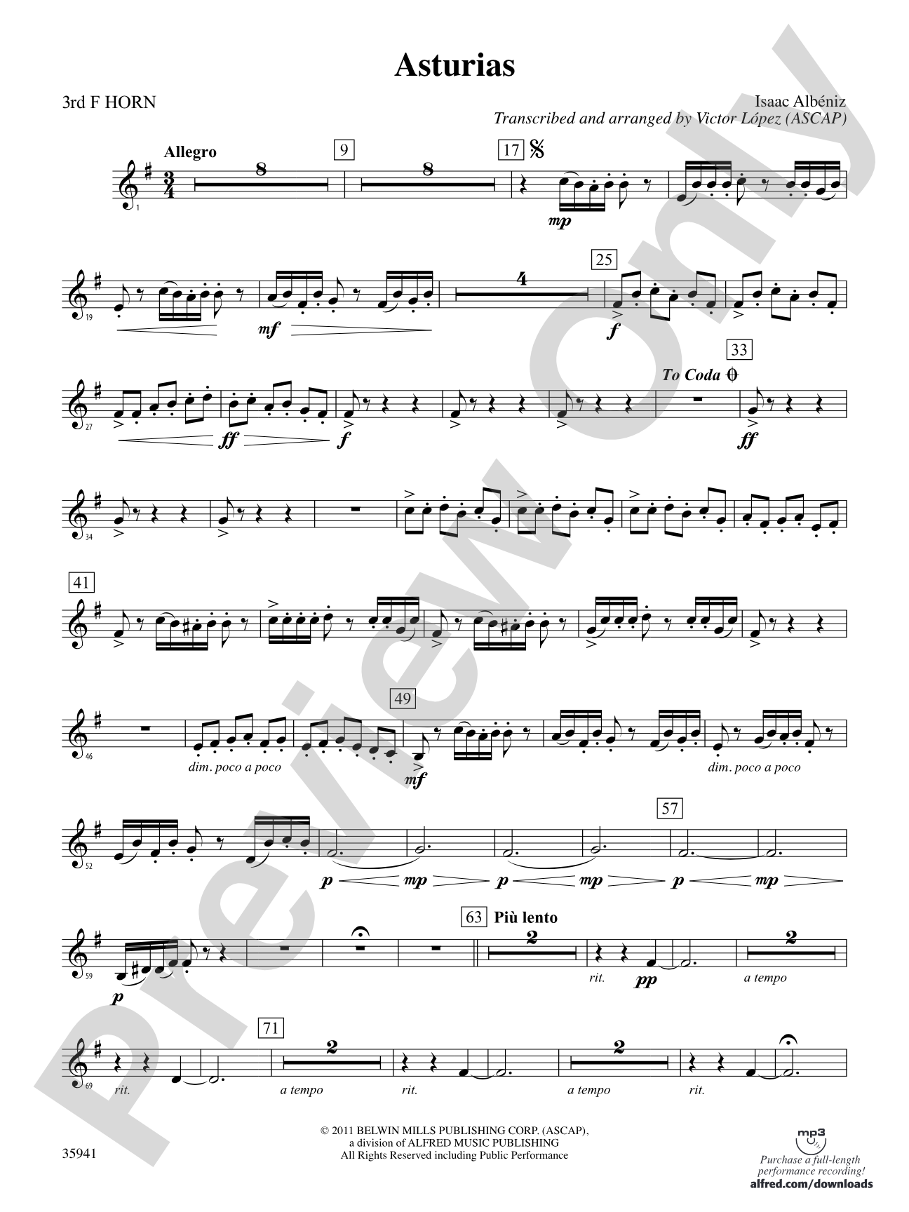 Asturias: 3rd F Horn