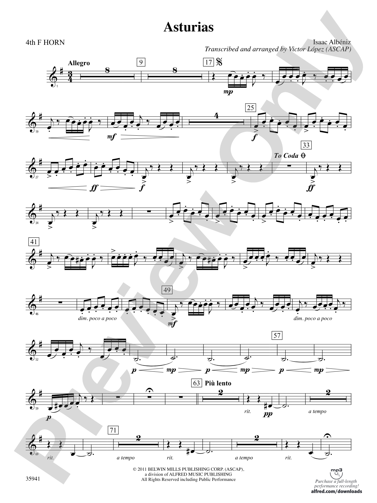 Asturias: 4th F Horn