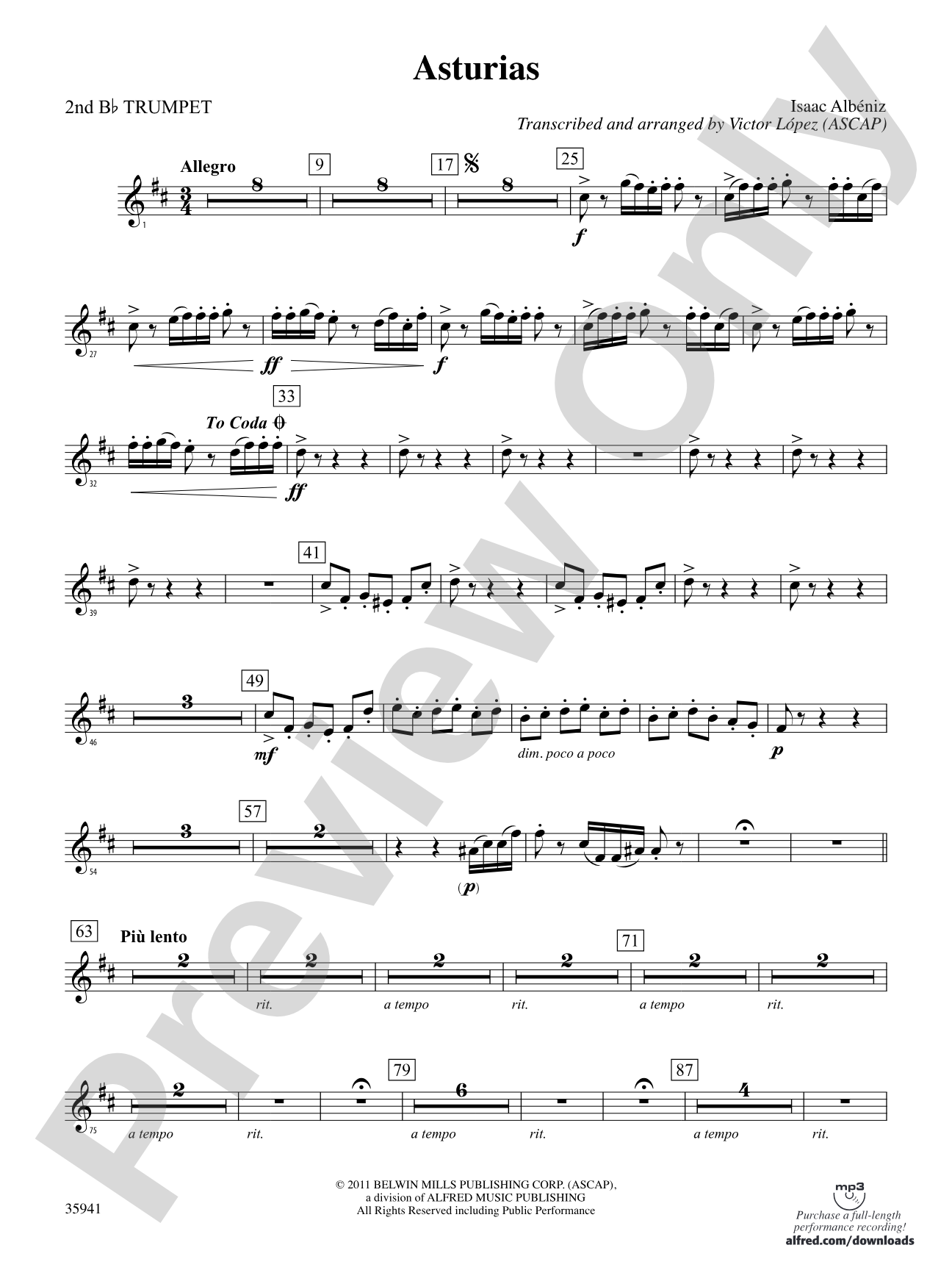 Asturias: 2nd B-flat Trumpet