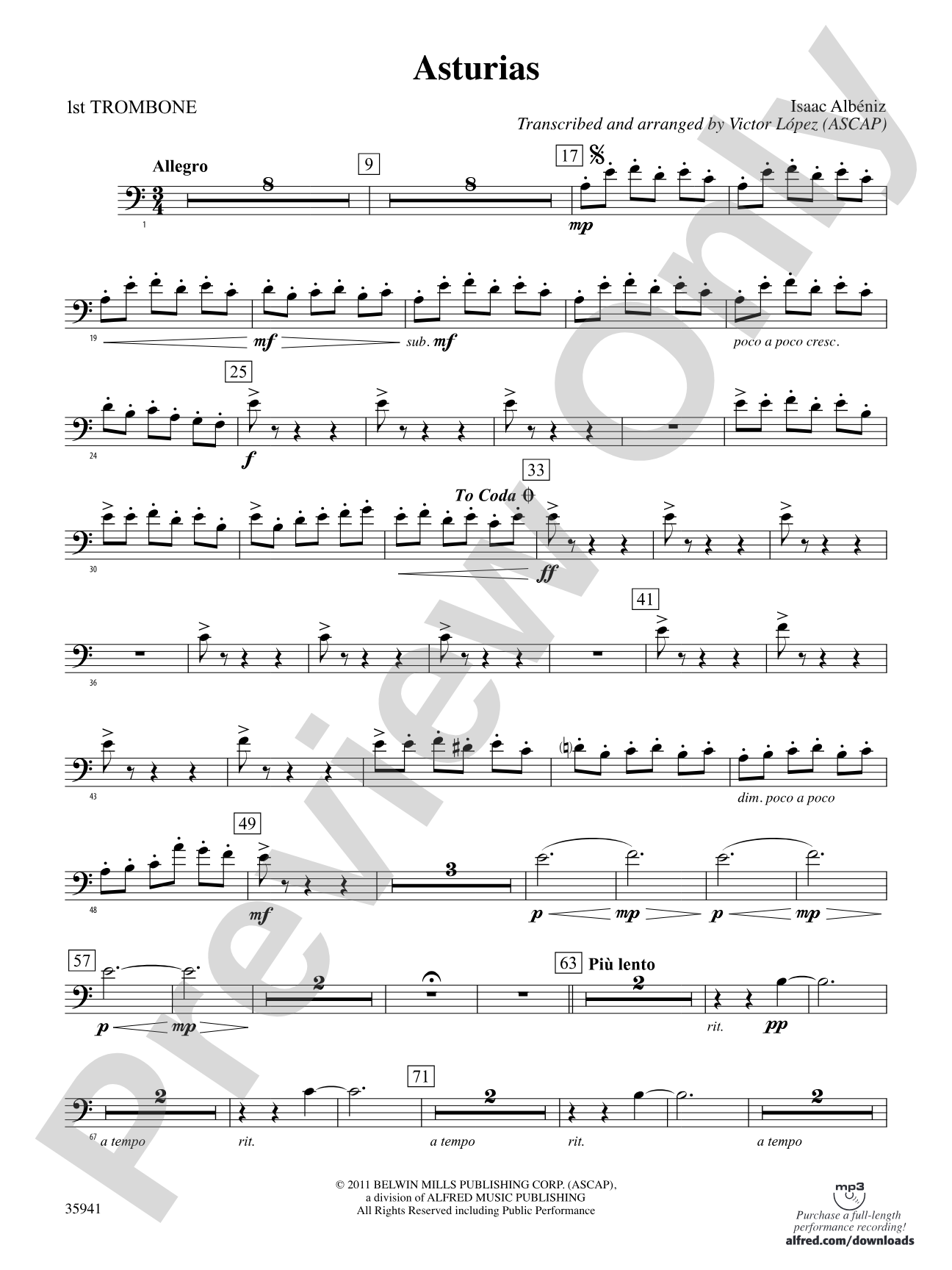 Asturias: 1st Trombone