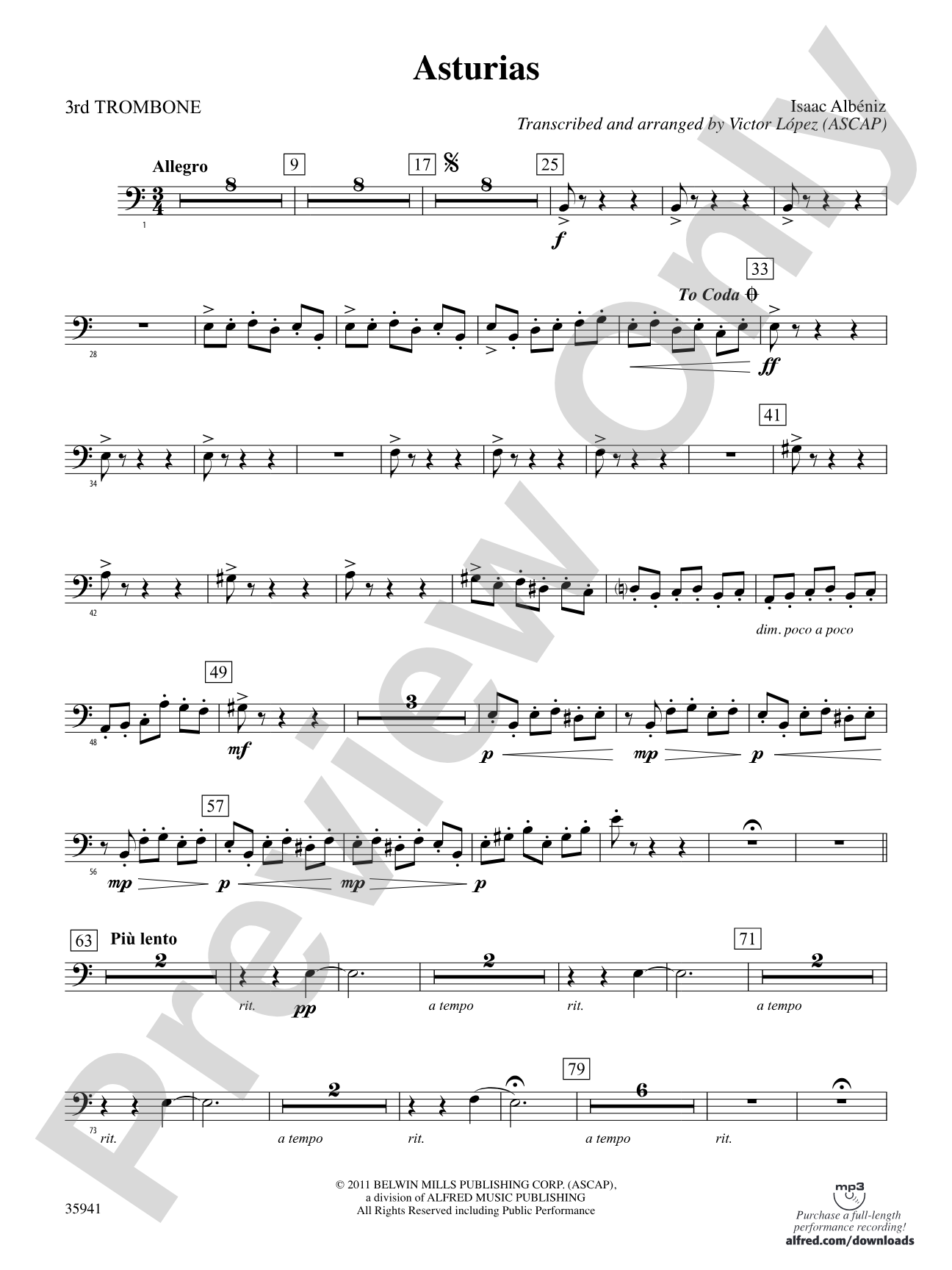 Asturias: 3rd Trombone
