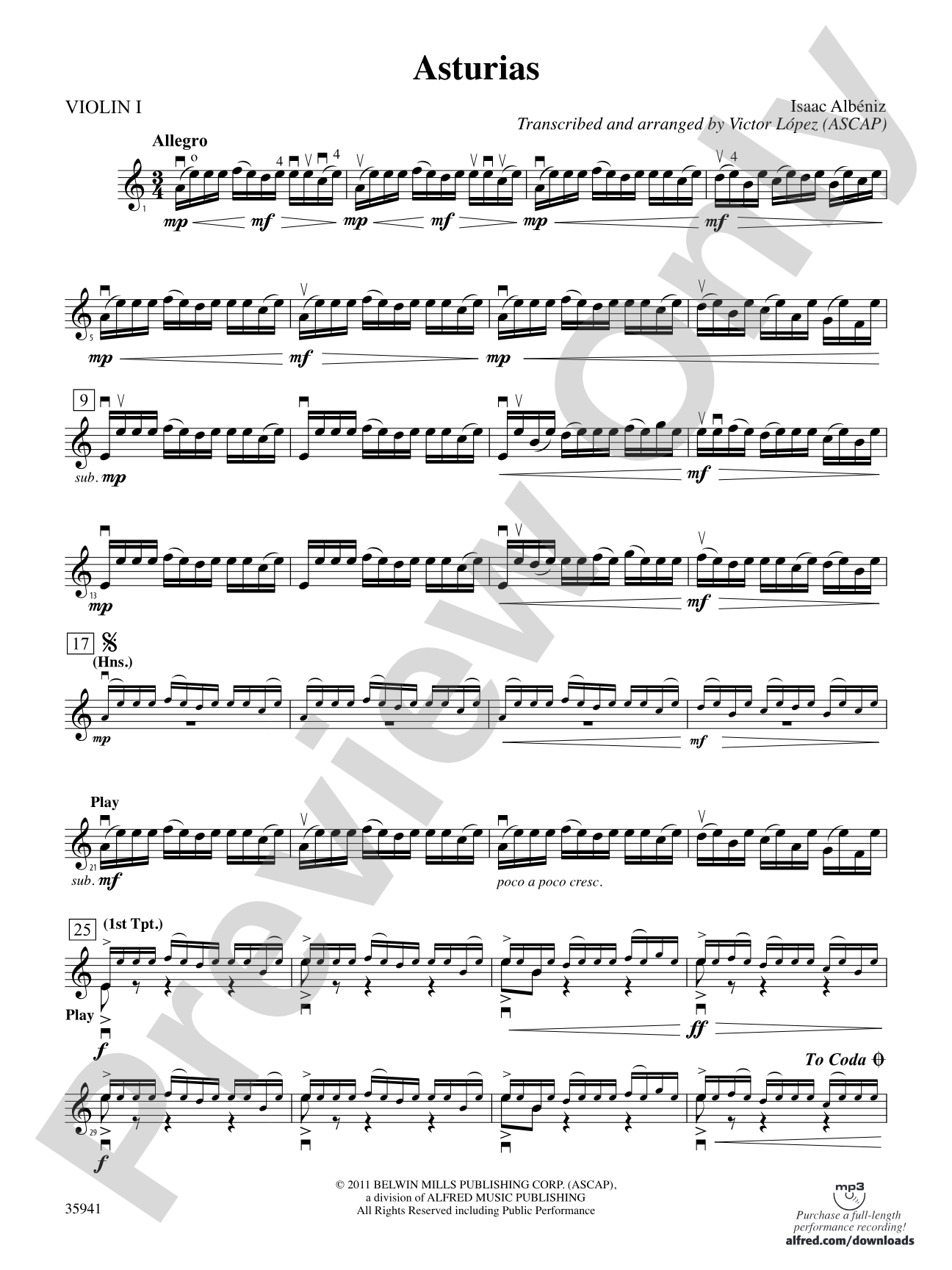 Asturias: 1st Violin