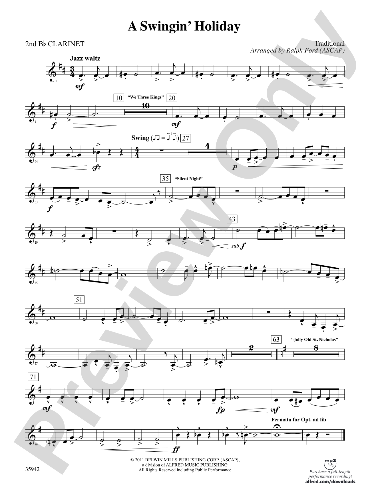A Swingin' Holiday: 2nd B-flat Clarinet