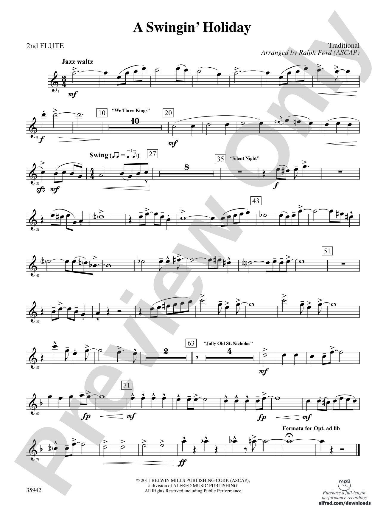 A Swingin' Holiday: 2nd Flute