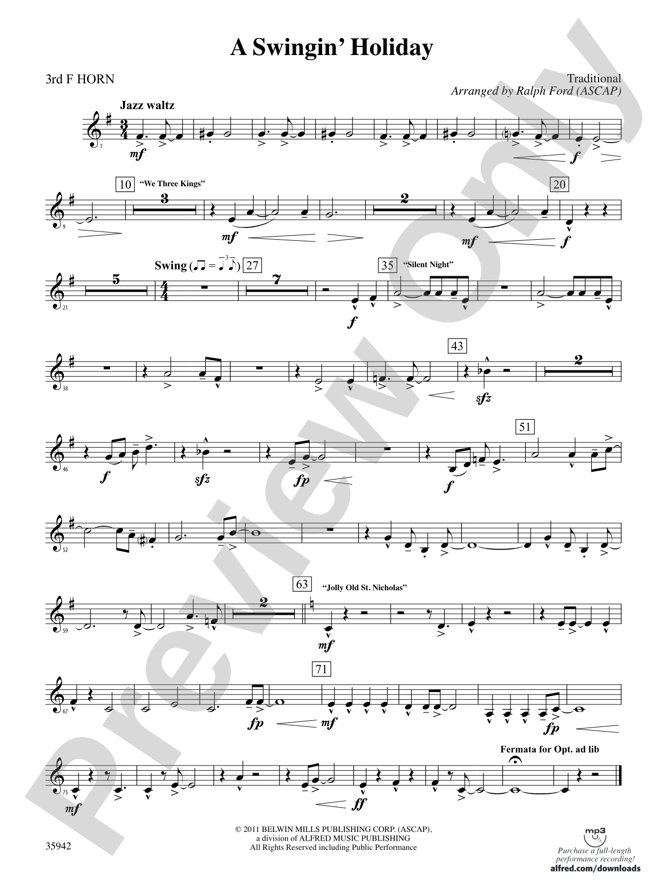 A Swingin' Holiday: 3rd F Horn