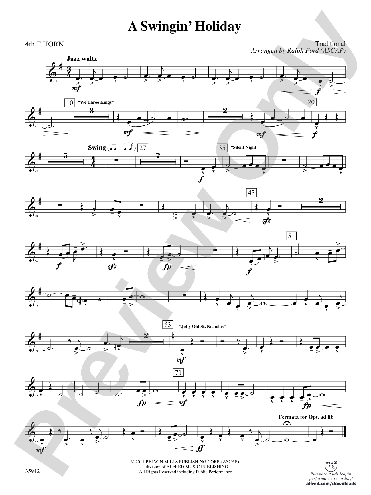 A Swingin' Holiday: 4th F Horn
