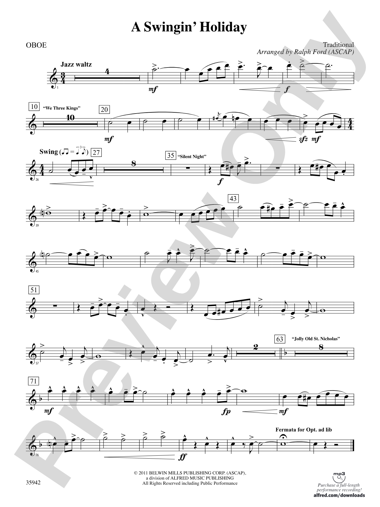 A Swingin' Holiday: Oboe