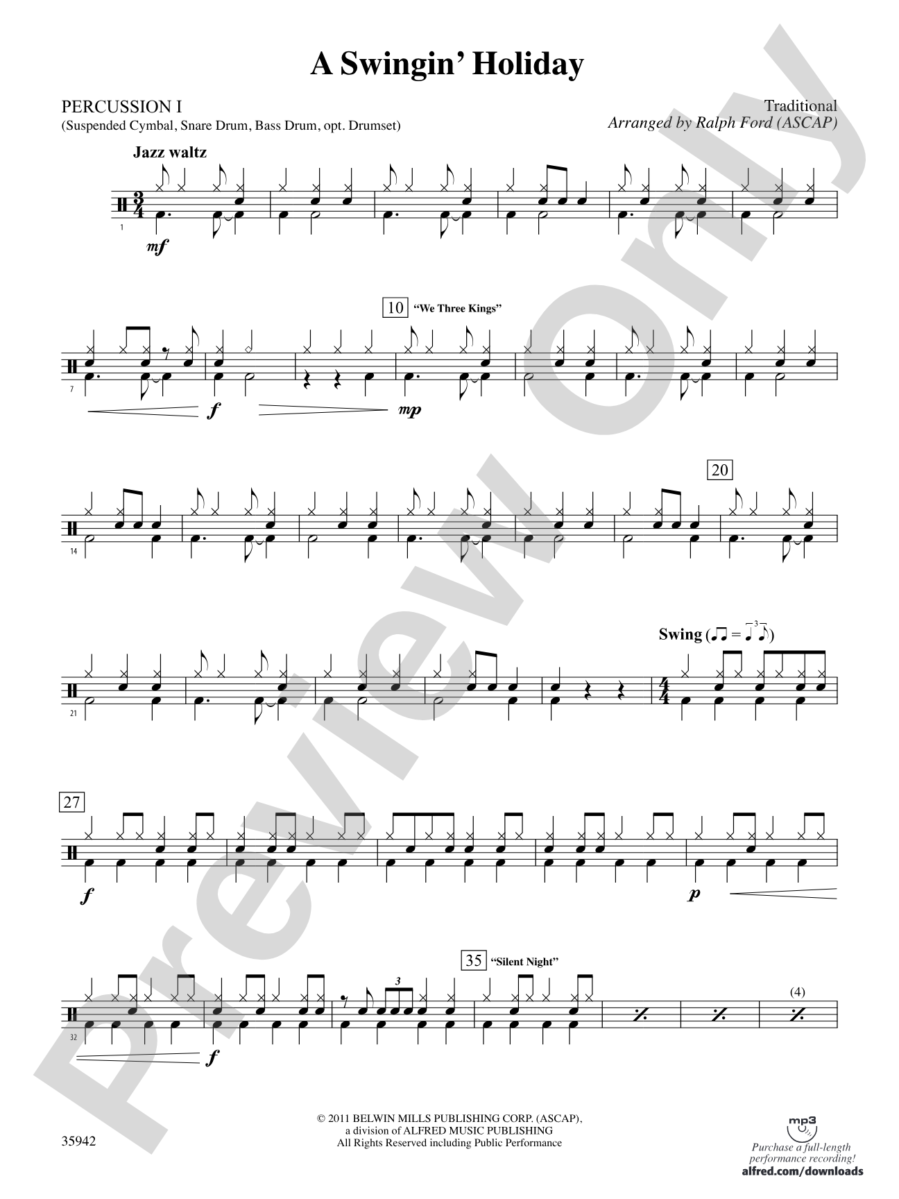 A Swingin' Holiday: 1st Percussion