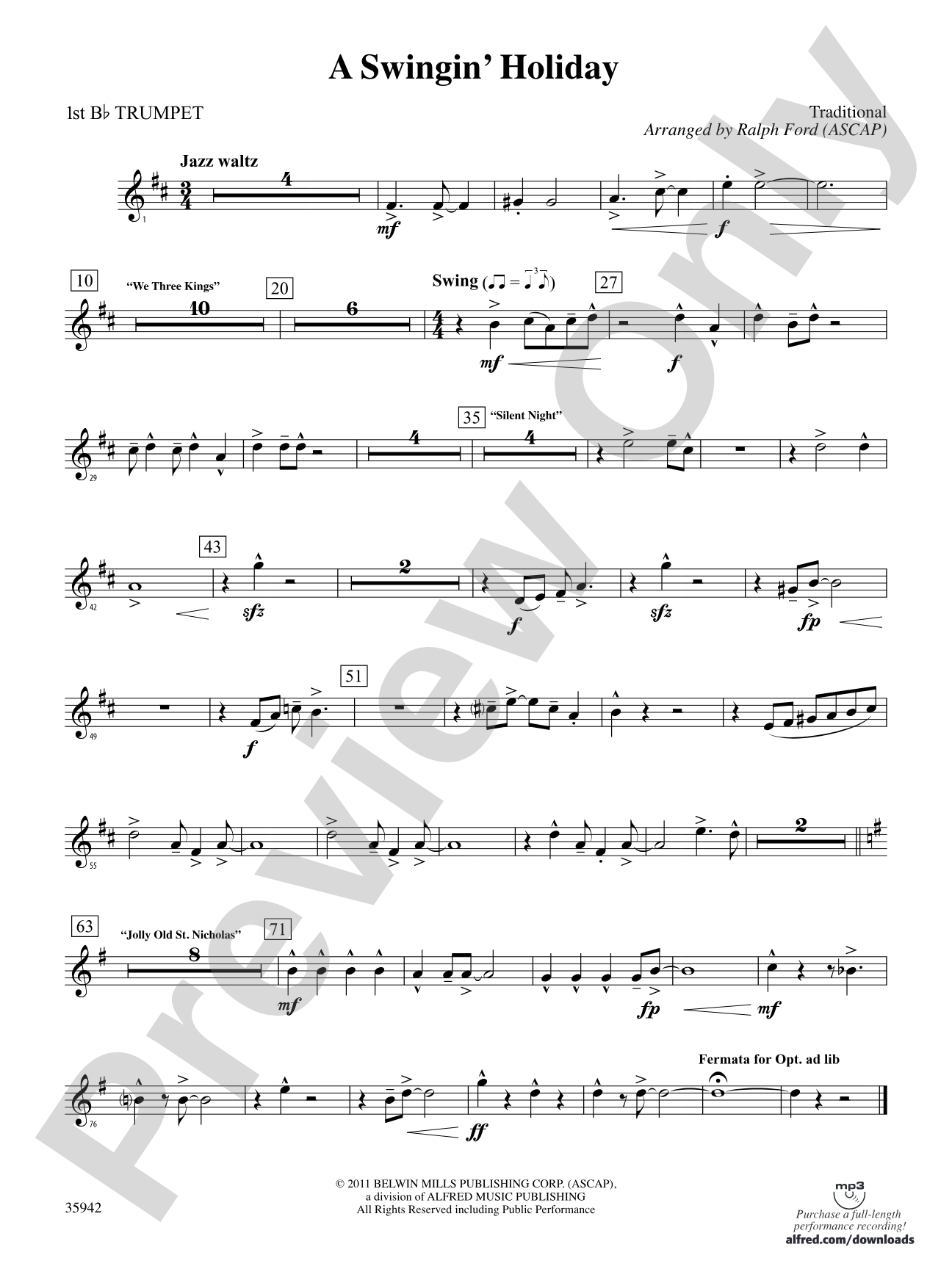 A Swingin' Holiday: 1st B-flat Trumpet