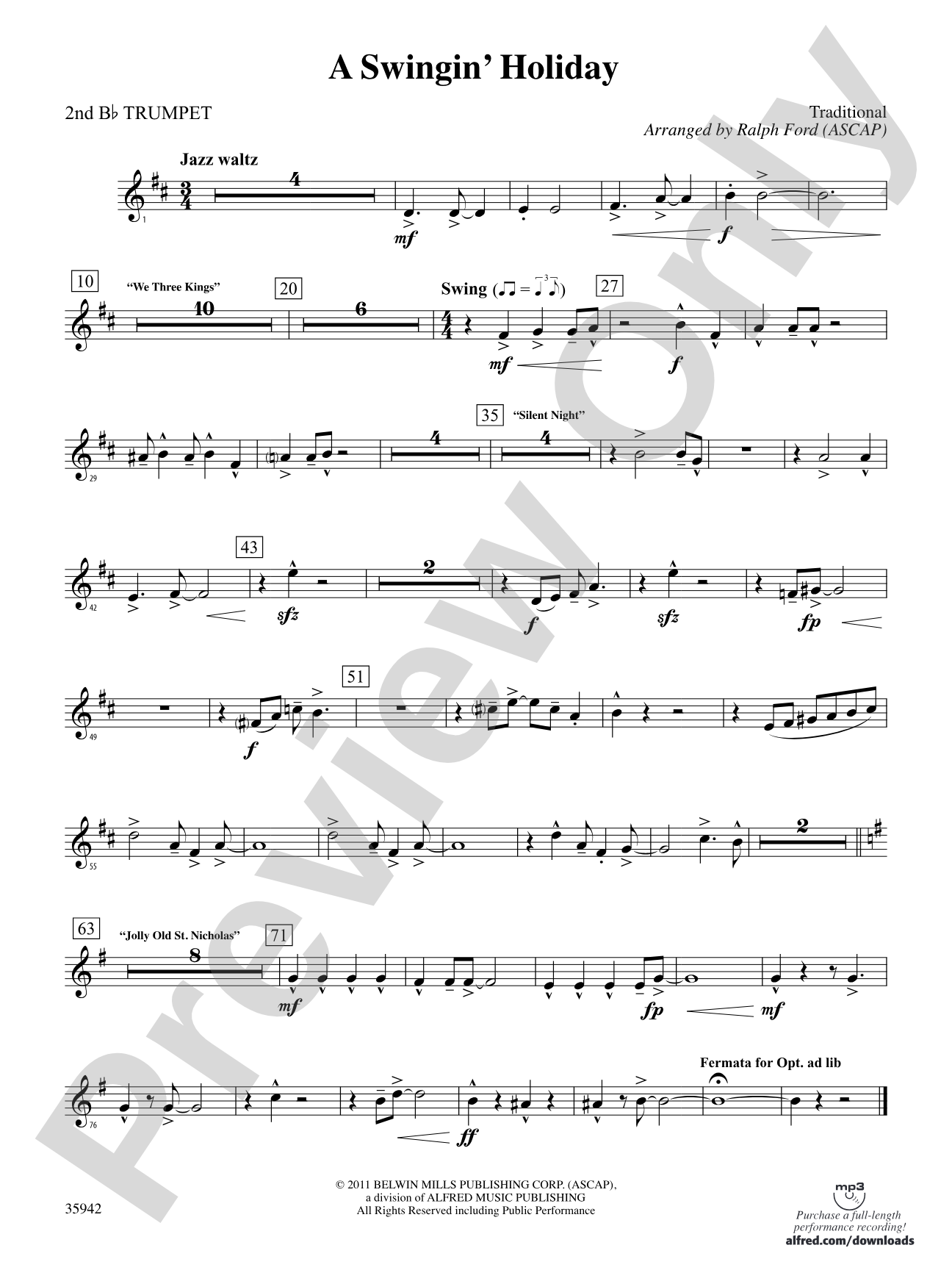 A Swingin' Holiday: 2nd B-flat Trumpet