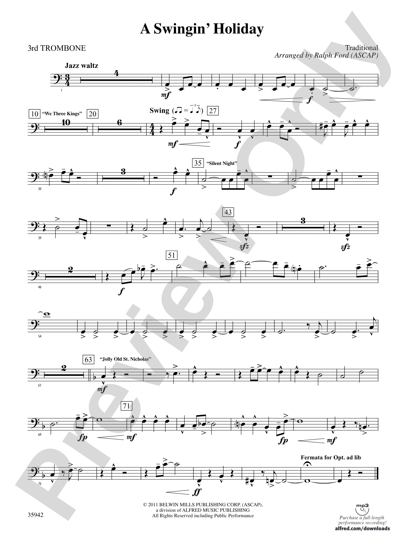 A Swingin' Holiday: 3rd Trombone