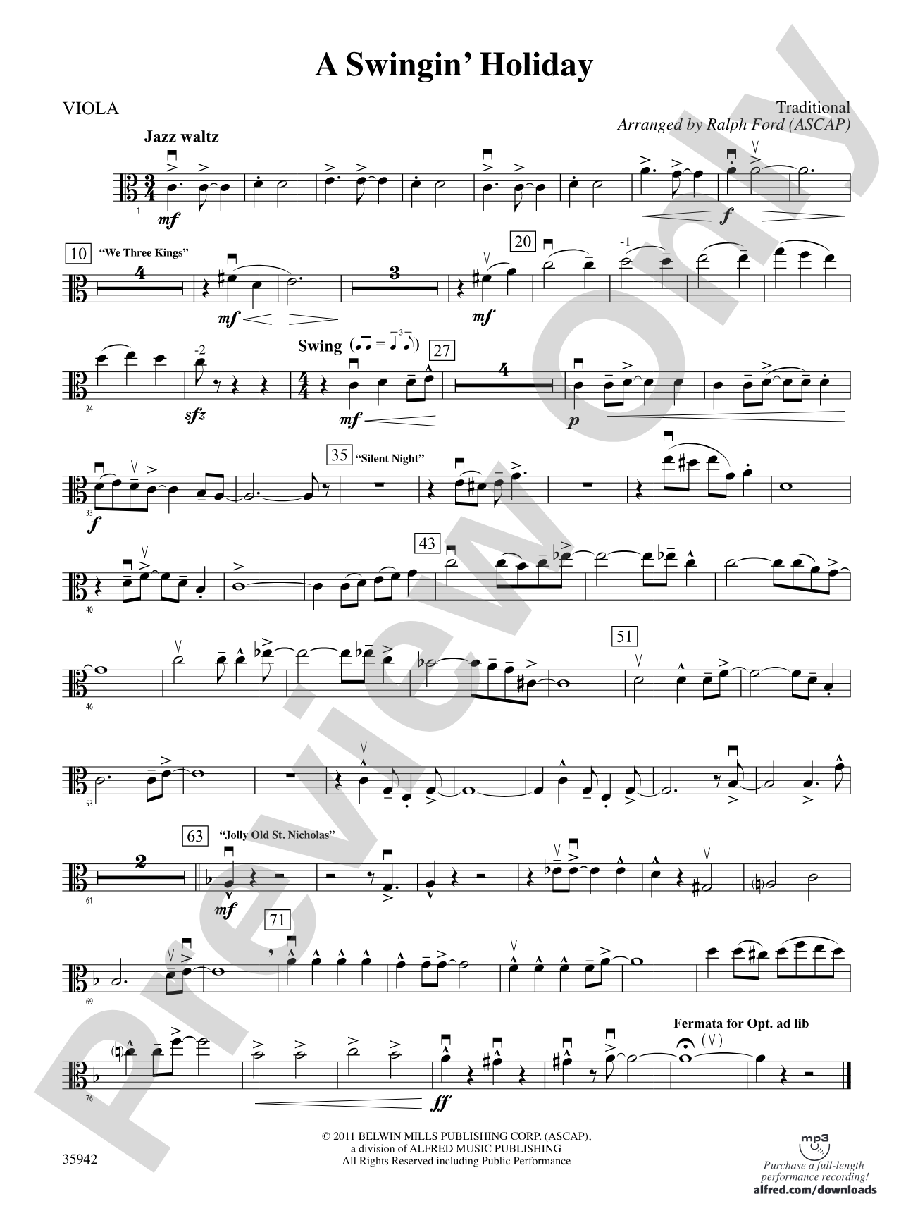 A Swingin' Holiday: Viola