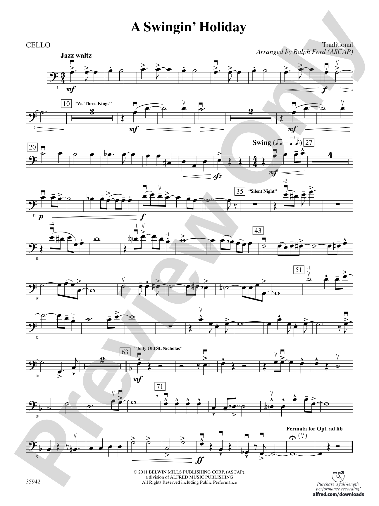 A Swingin' Holiday: Cello