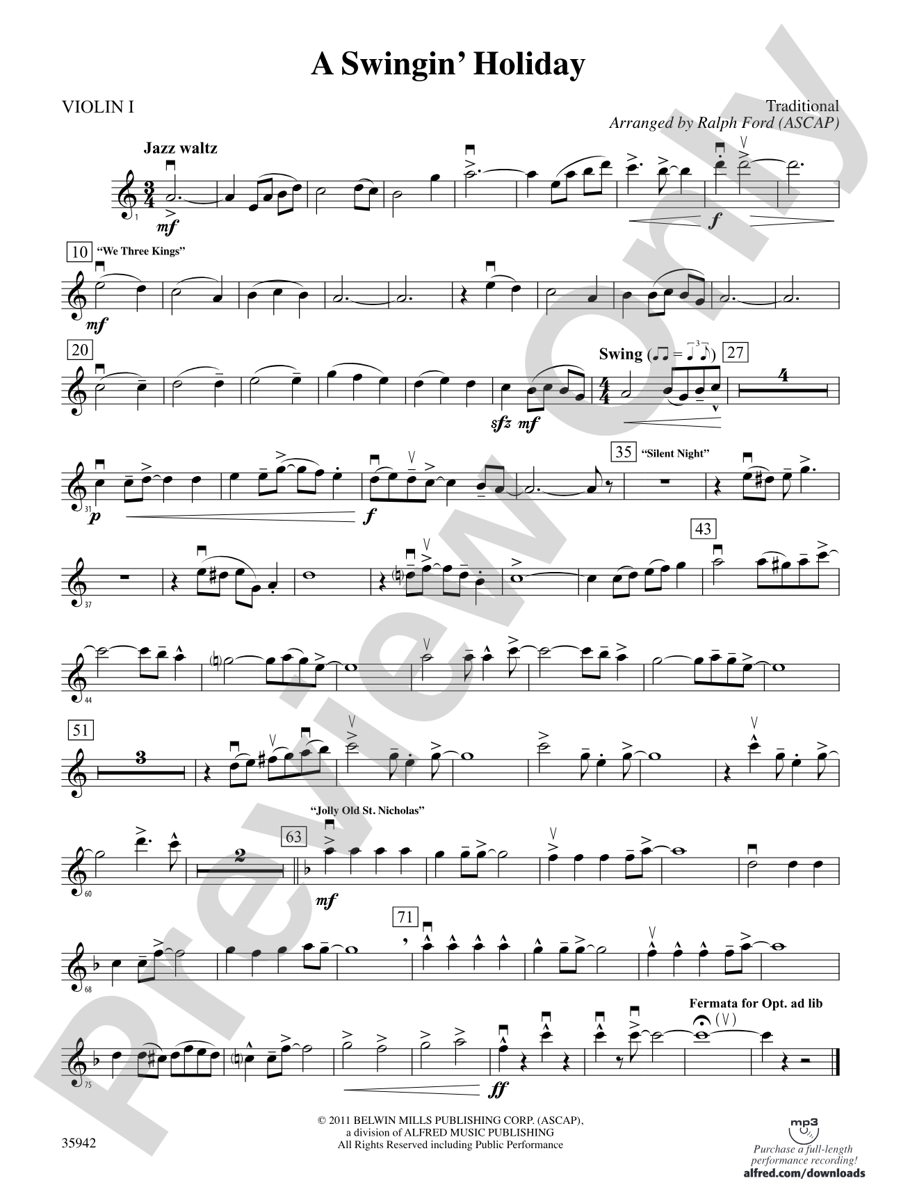 A Swingin' Holiday: 1st Violin