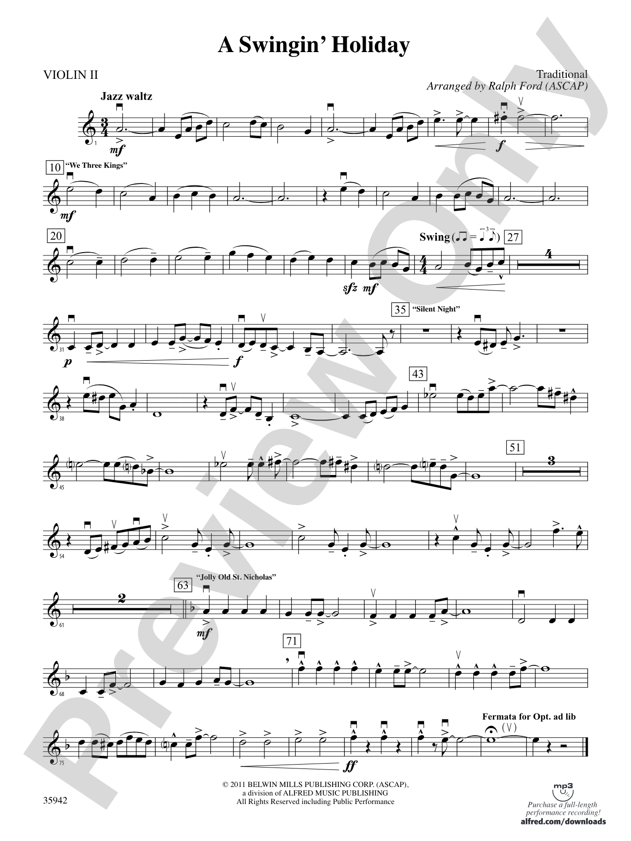 A Swingin' Holiday: 2nd Violin