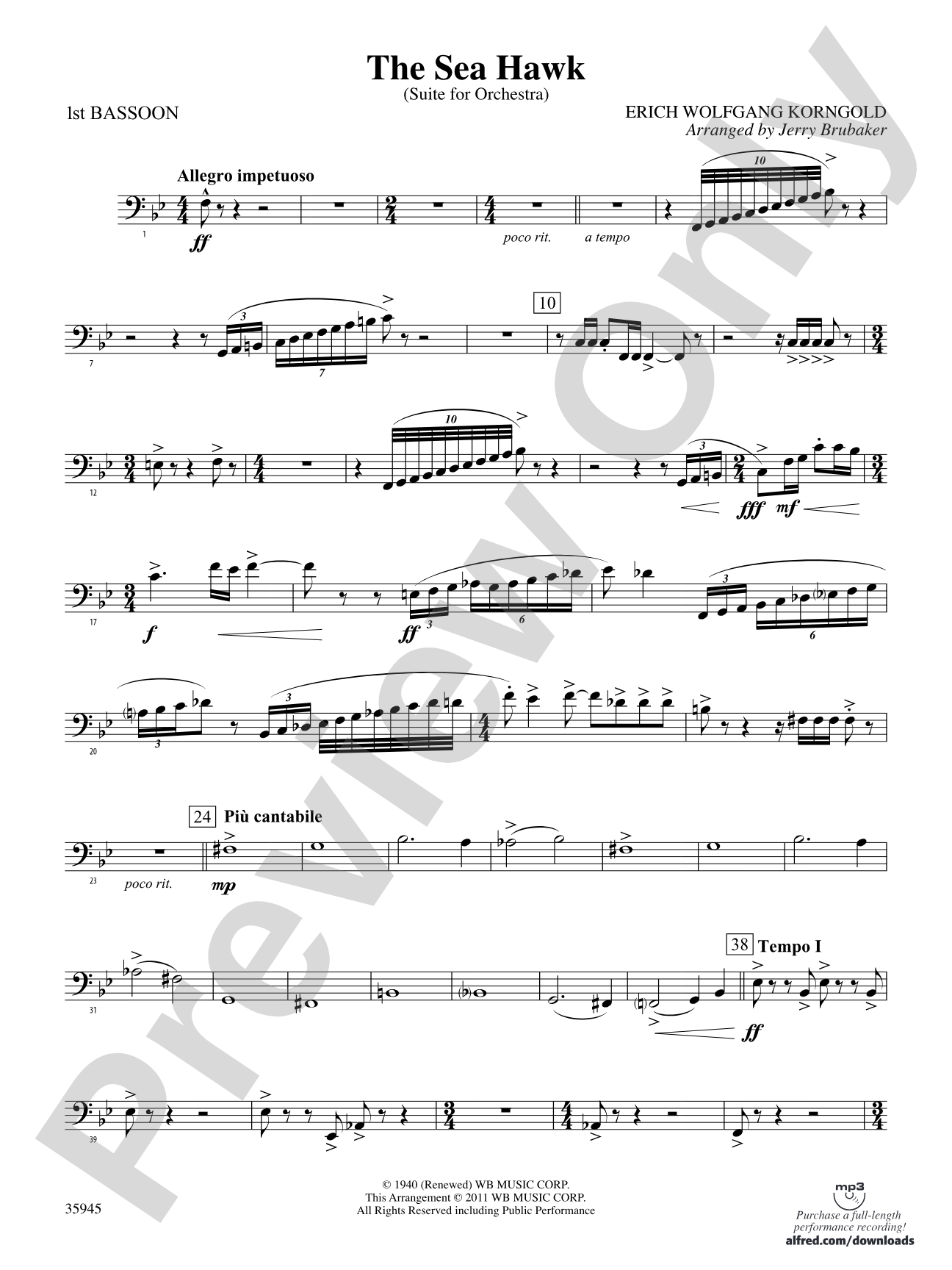 The Sea Hawk: Bassoon