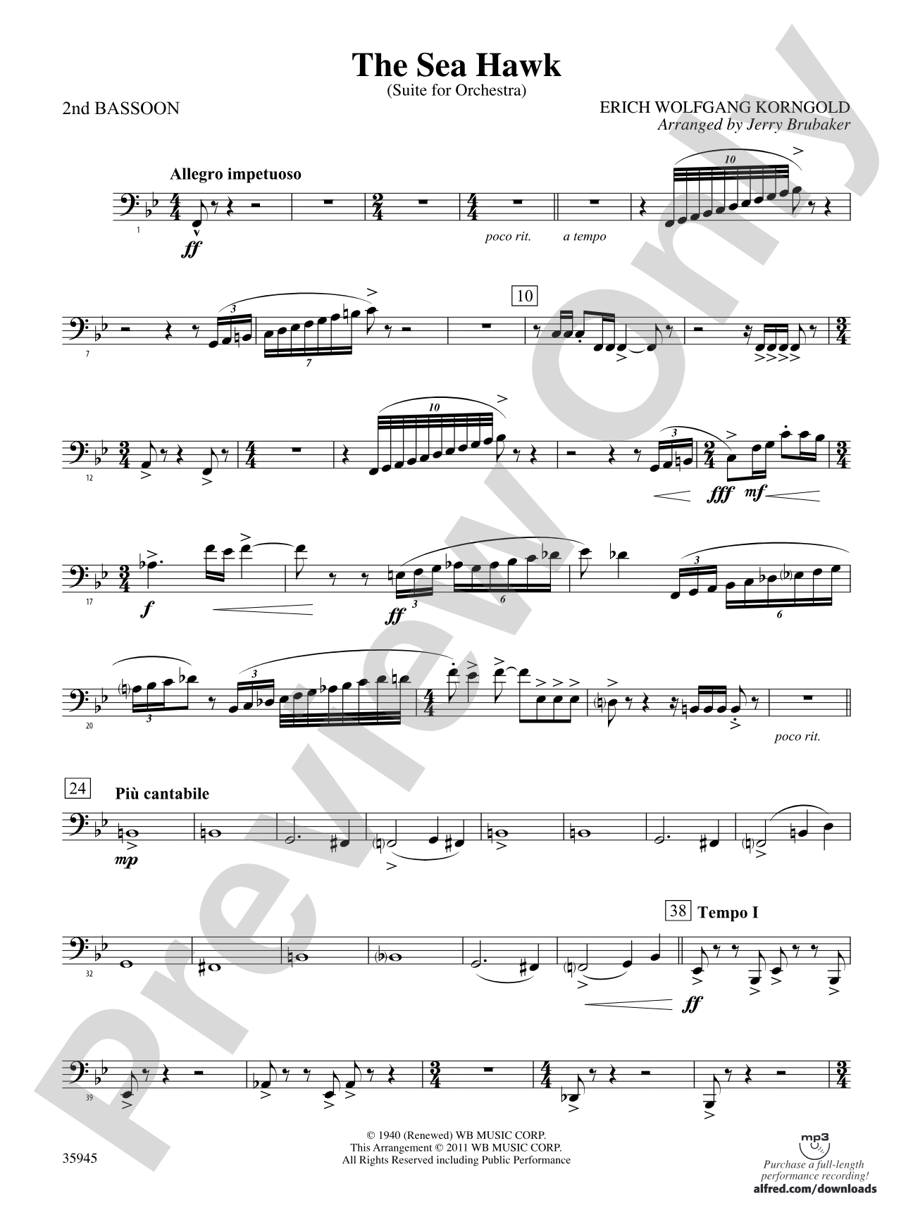 The Sea Hawk: 2nd Bassoon