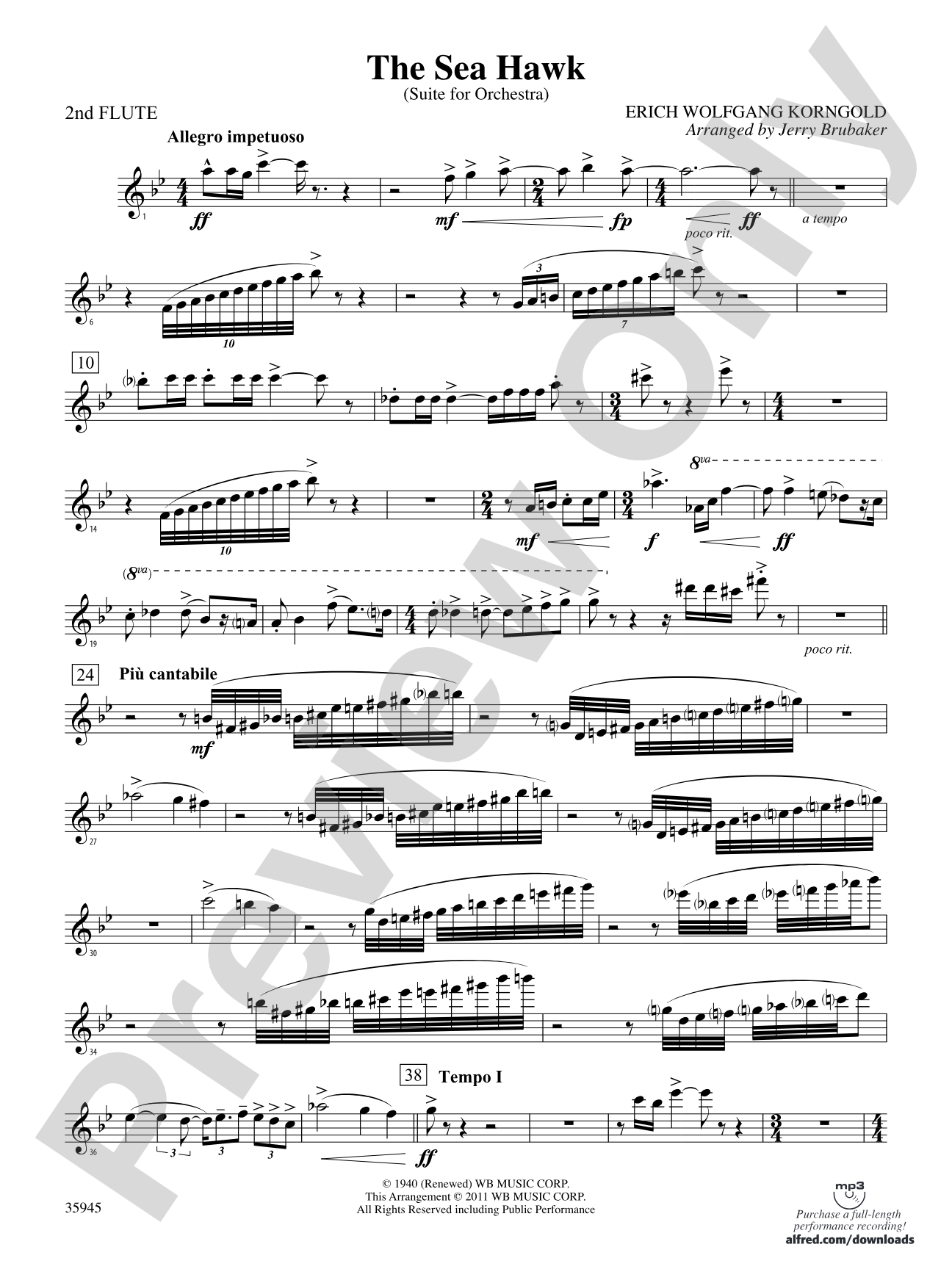 The Sea Hawk: 2nd Flute