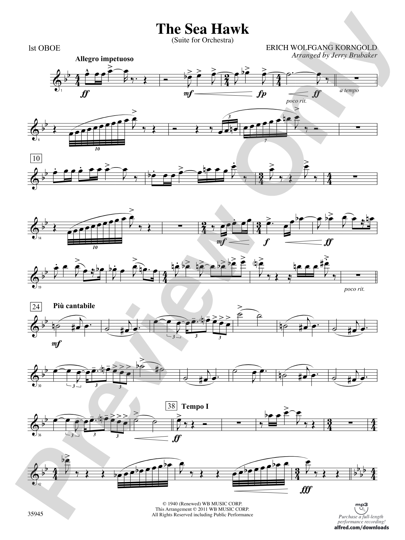 The Sea Hawk: Oboe