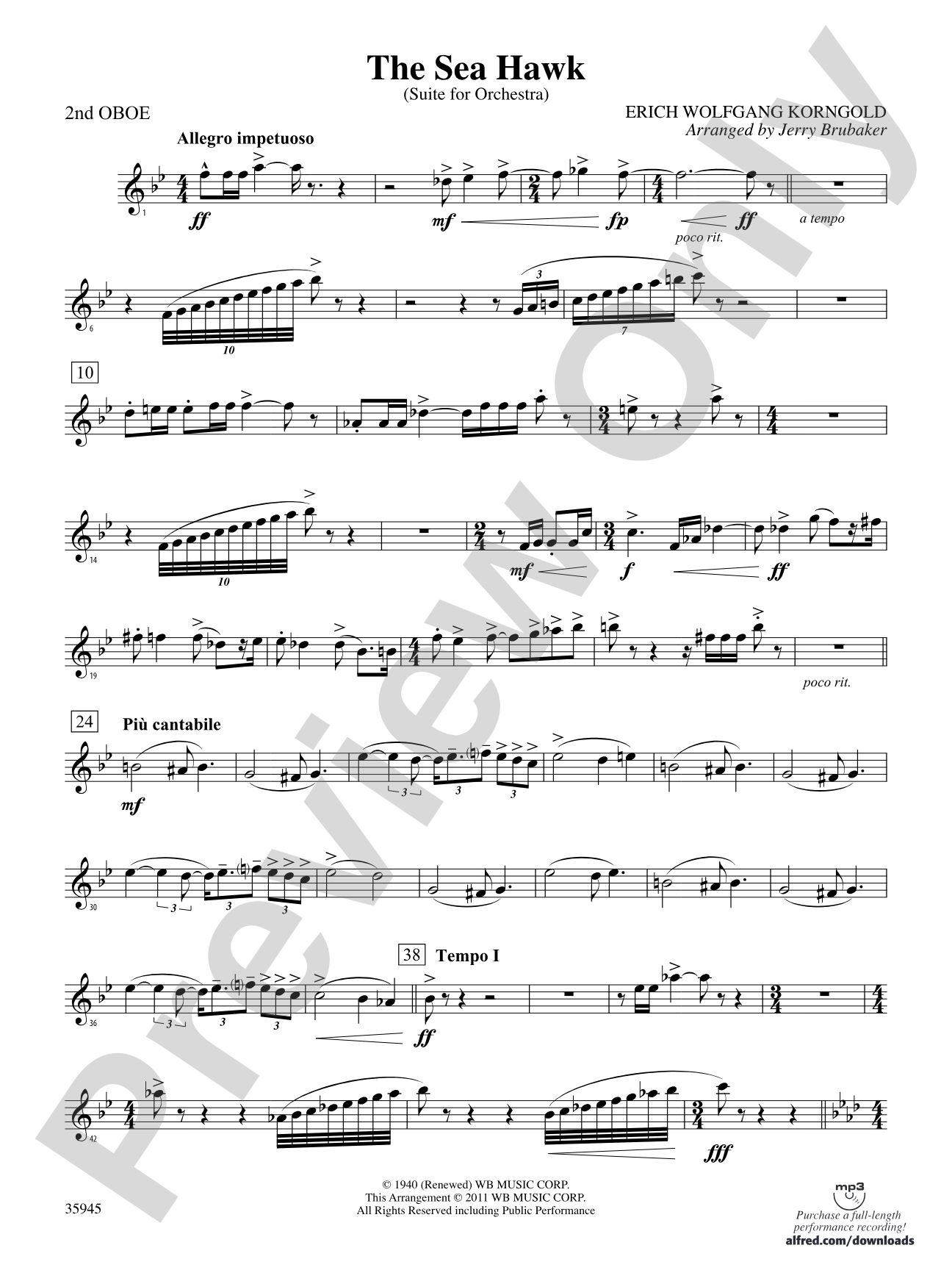 The Sea Hawk: 2nd Oboe