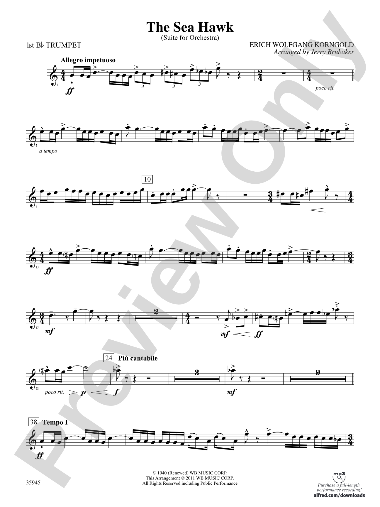 The Sea Hawk: 1st B-flat Trumpet