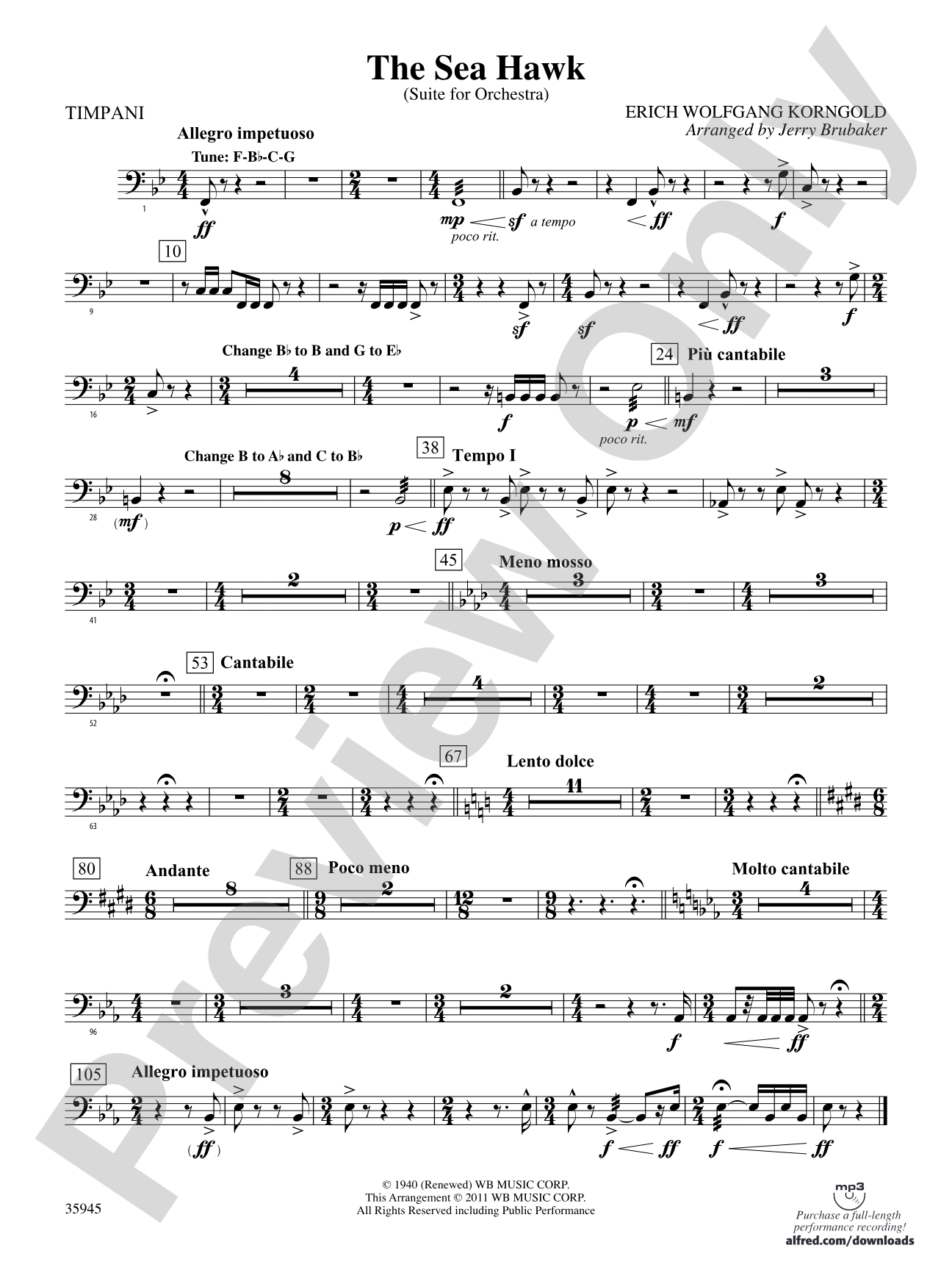 The Sea Hawk: Timpani
