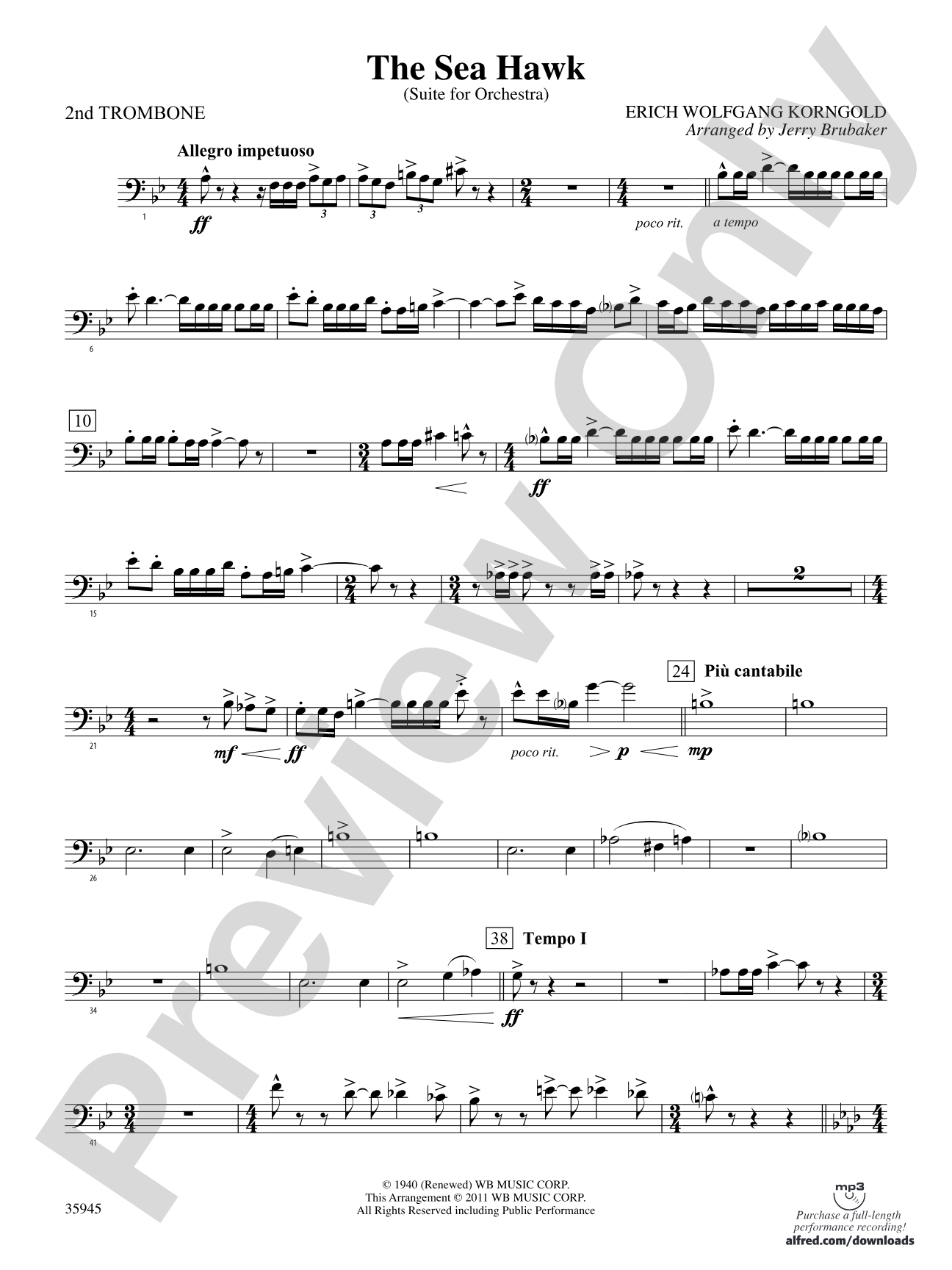 The Sea Hawk: 2nd Trombone