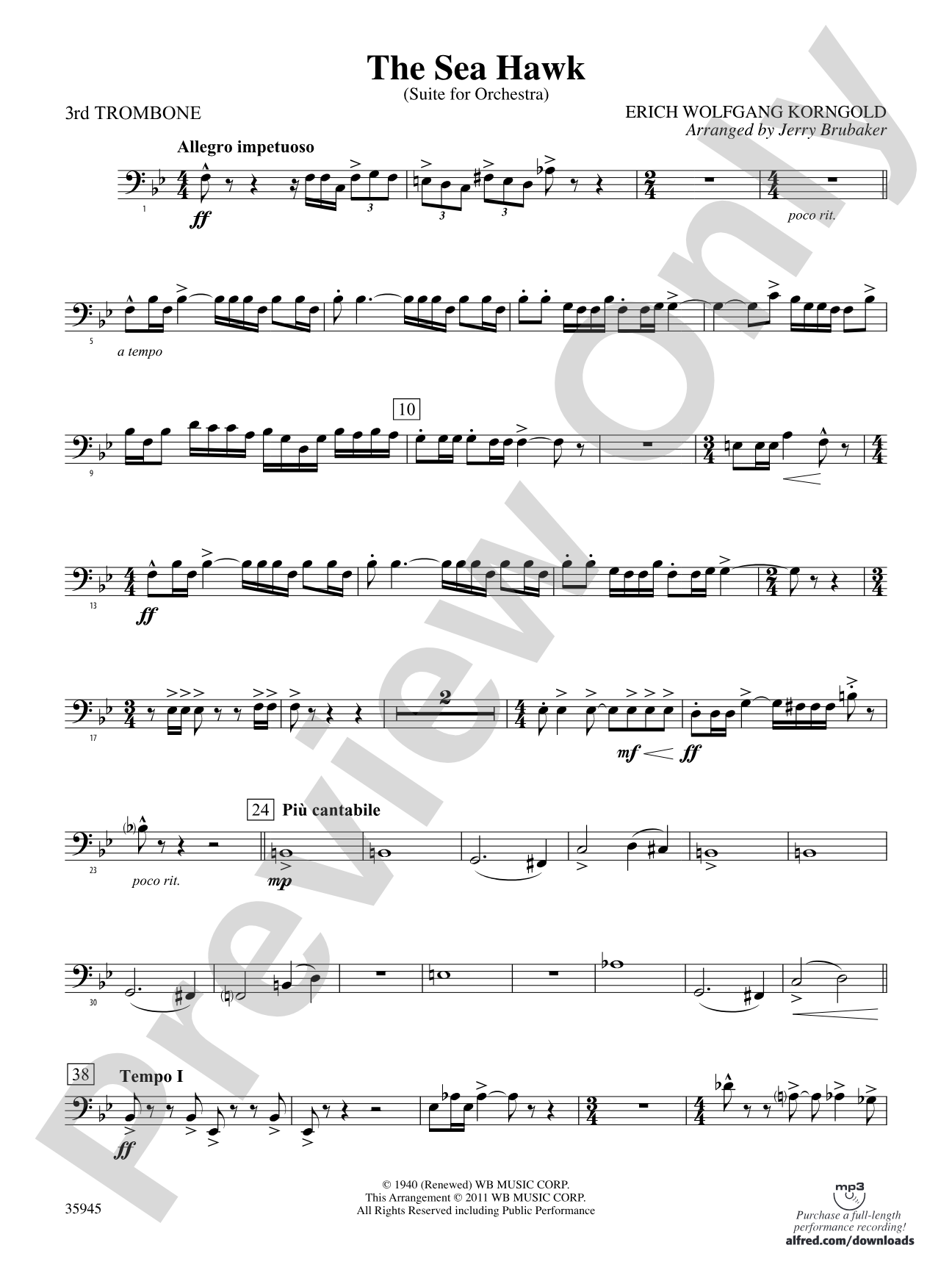 The Sea Hawk: 3rd Trombone