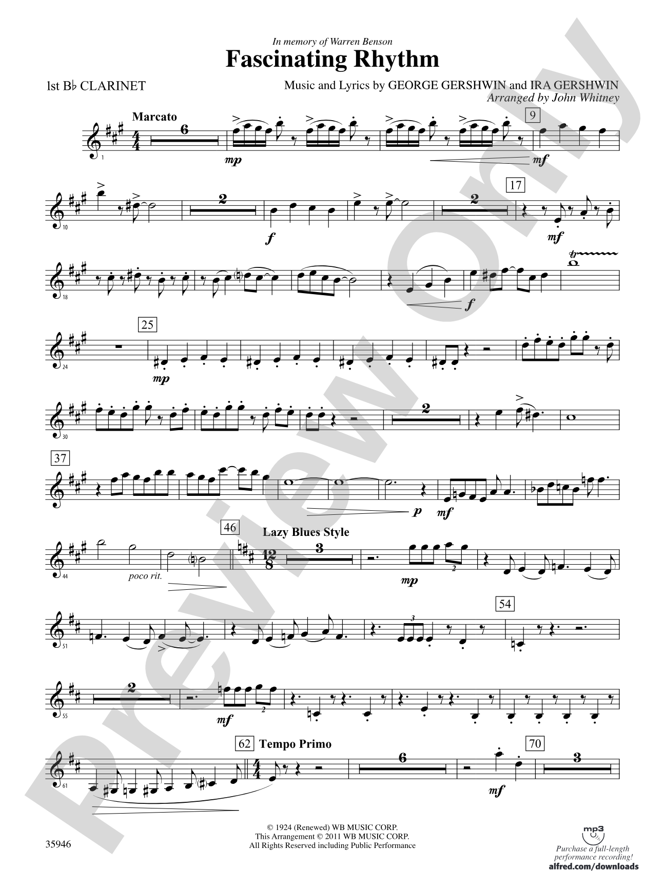Fascinating Rhythm: 1st B-flat Clarinet