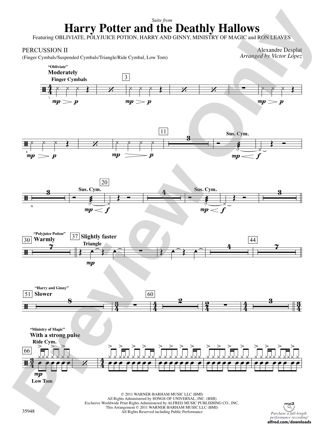 Harry Potter and the Deathly Hallows, Part 1, Suite from: 2nd Percussion