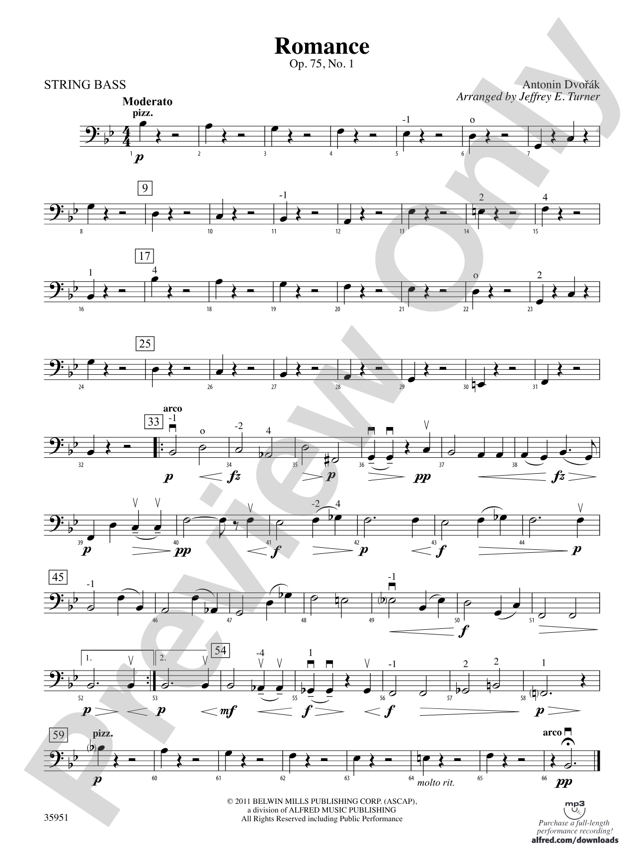 Romance, Op. 75, No. 1: String Bass