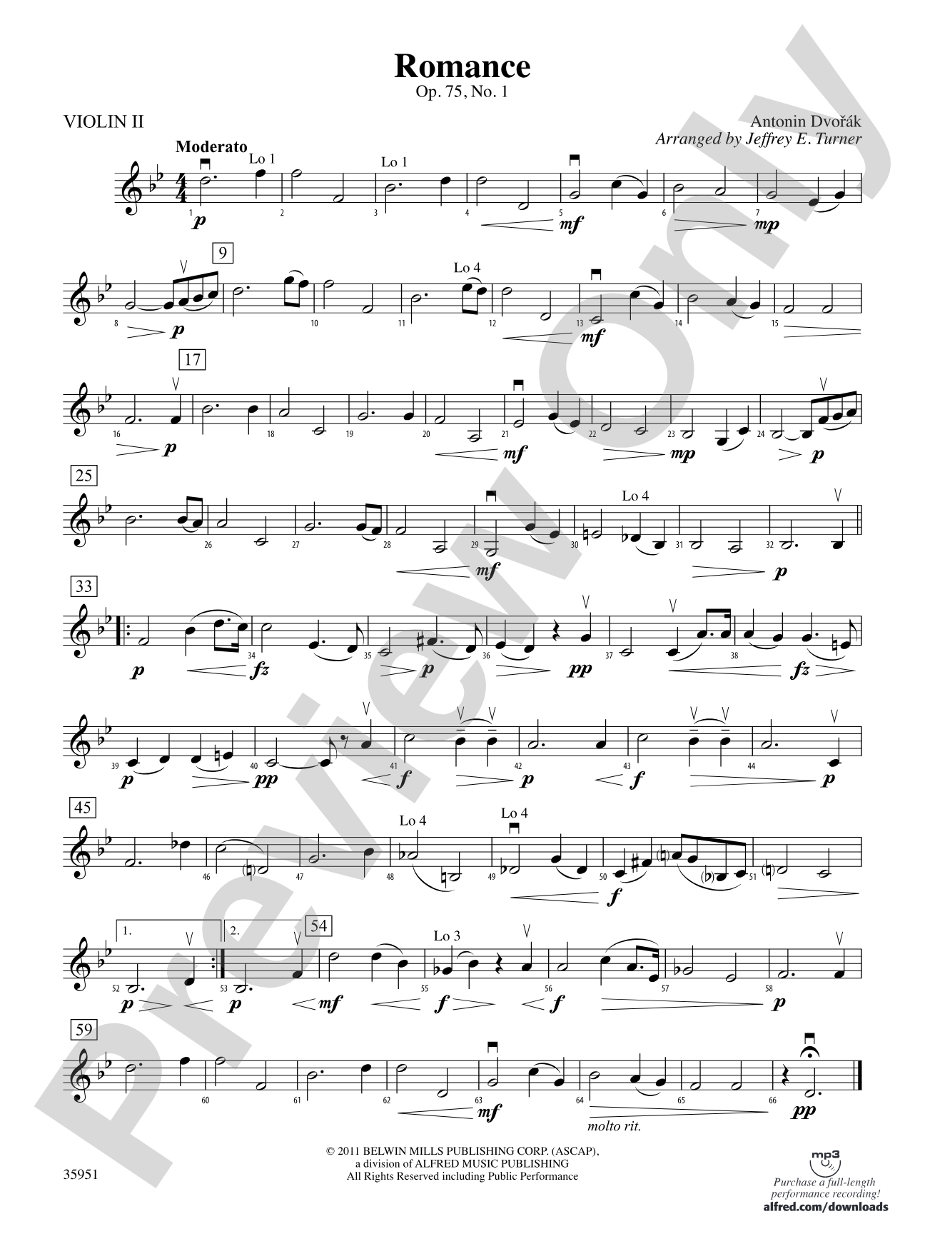 Romance, Op. 75, No. 1: 2nd Violin