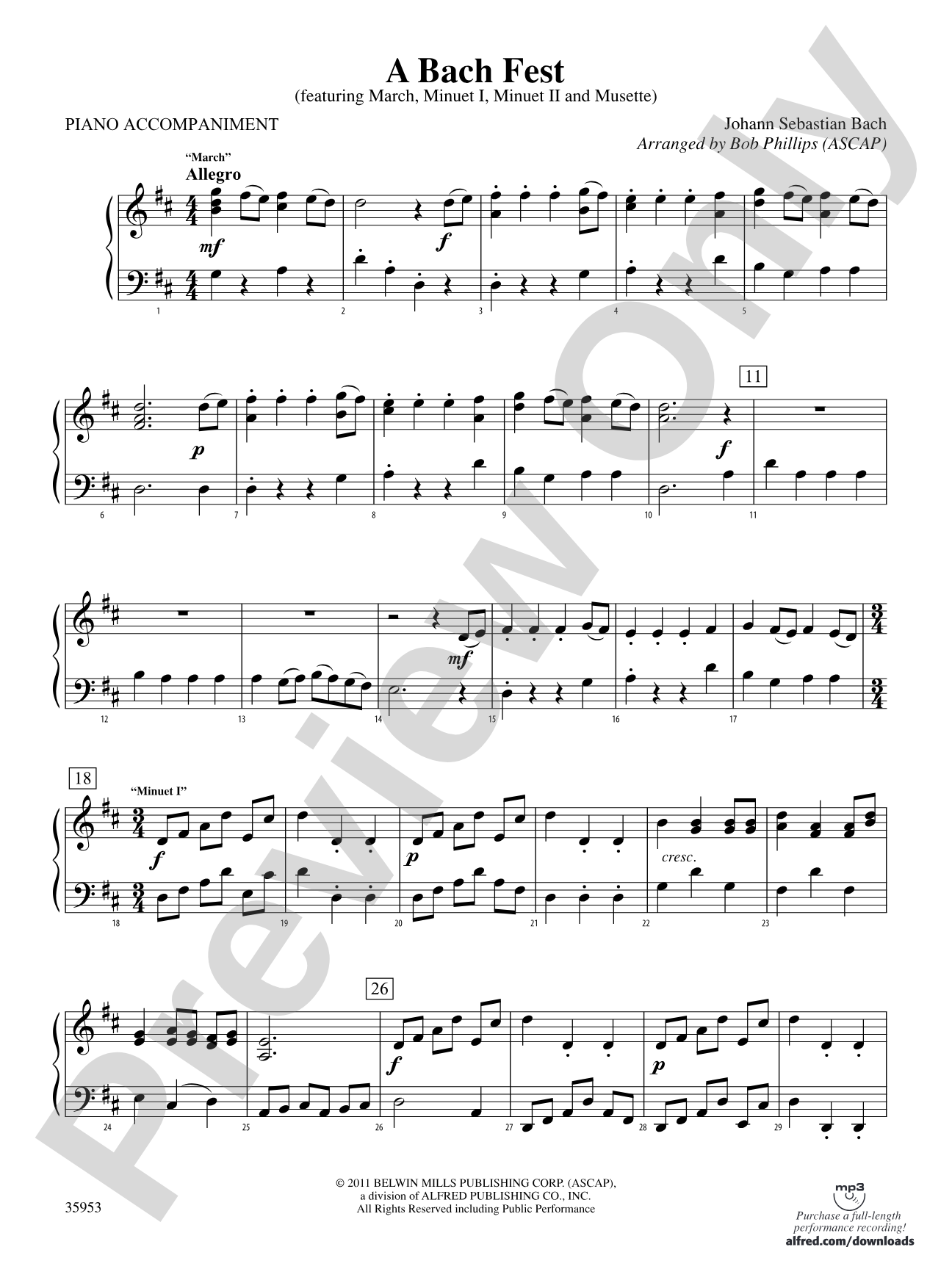 A Bach Fest: Piano Accompaniment