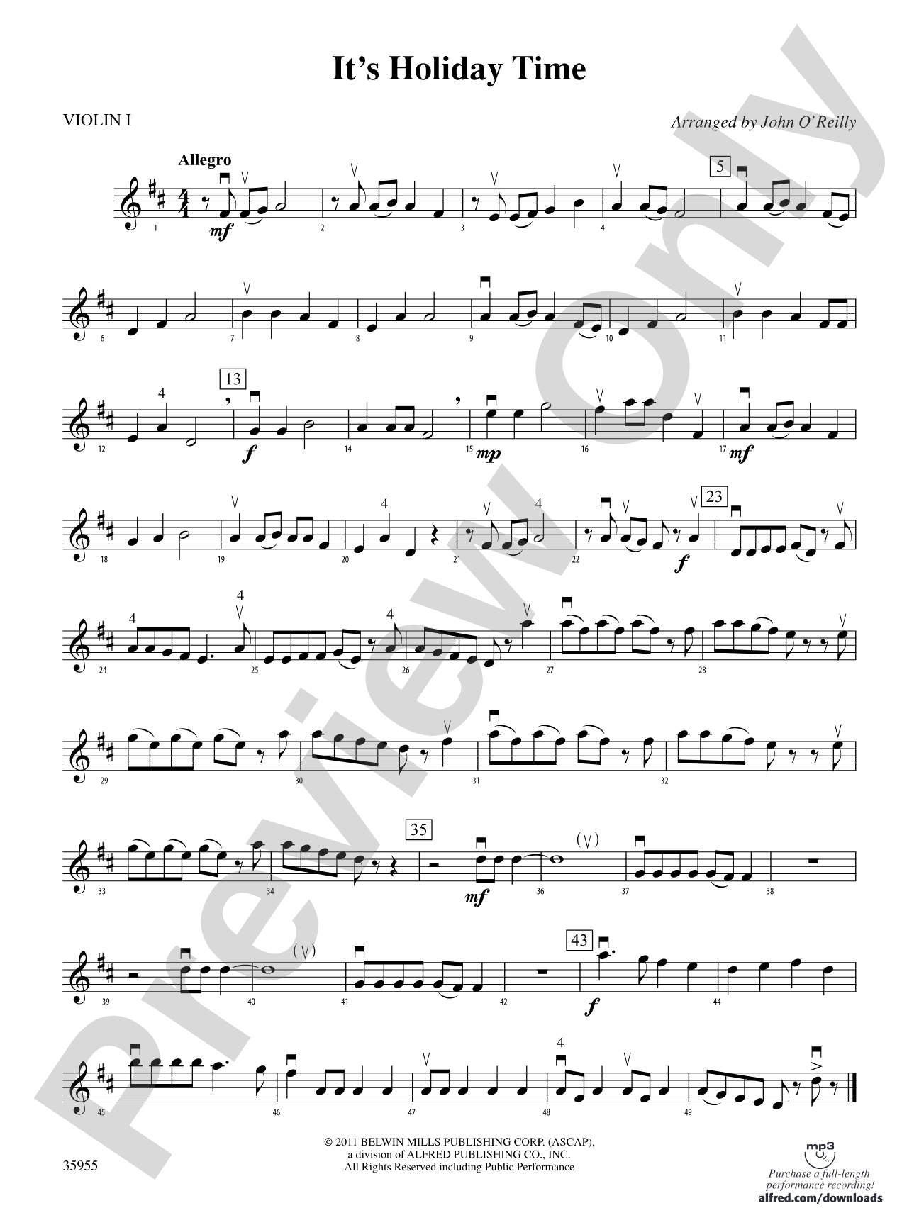 It's Holiday Time: 1st Violin