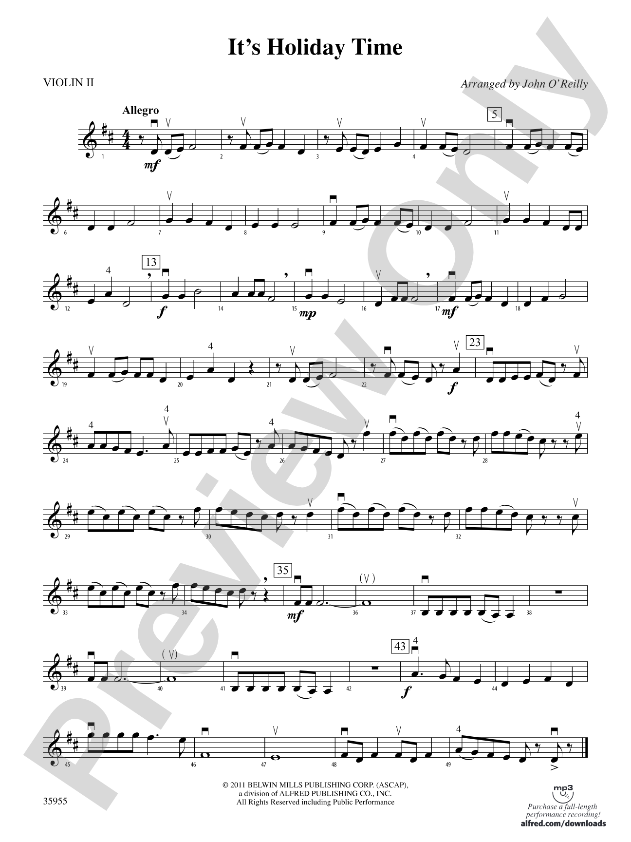 It's Holiday Time: 2nd Violin