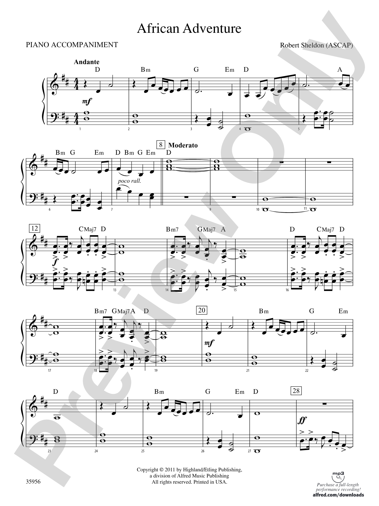 African Adventure: Piano Accompaniment