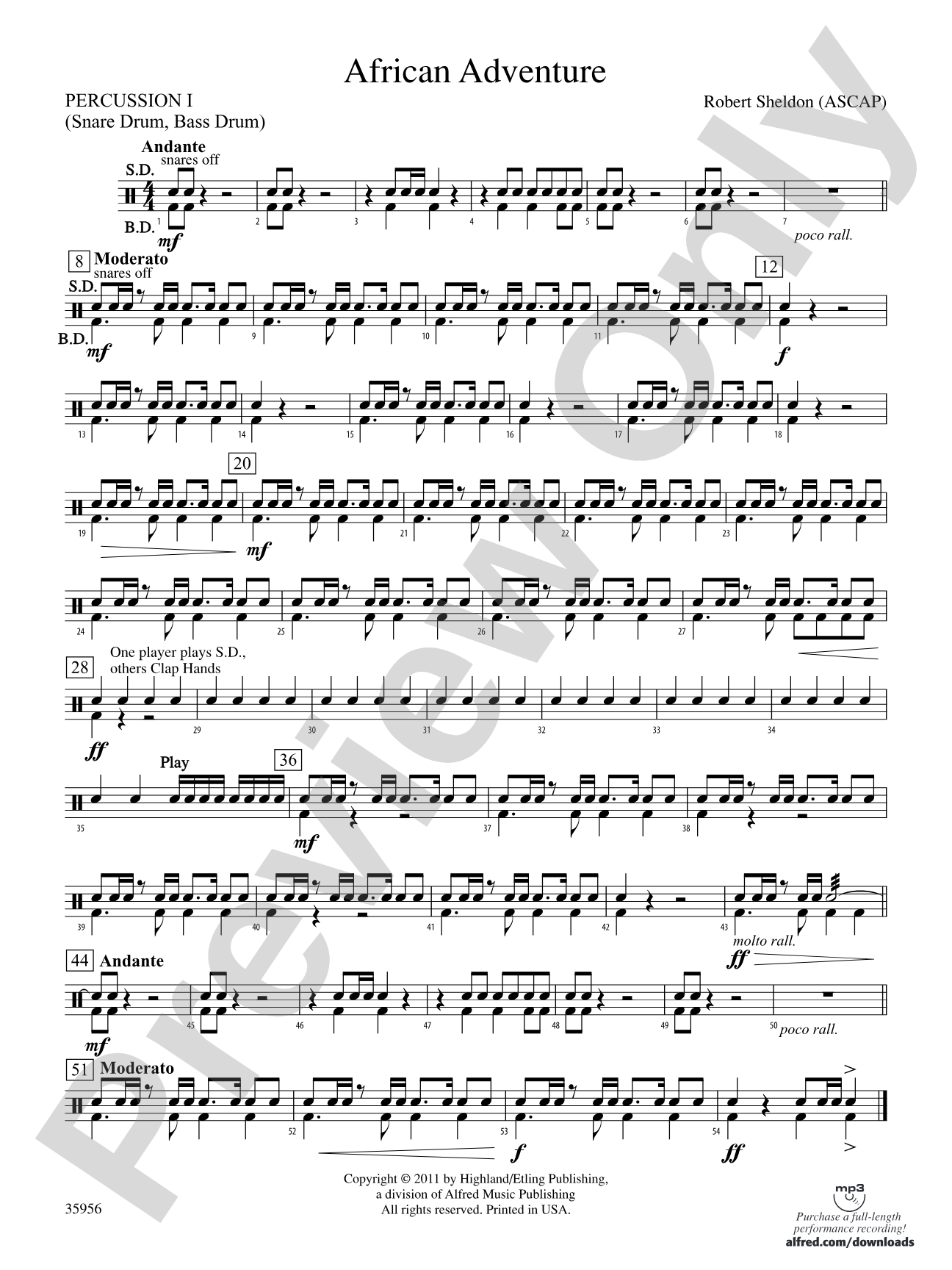 African Adventure: 1st Percussion